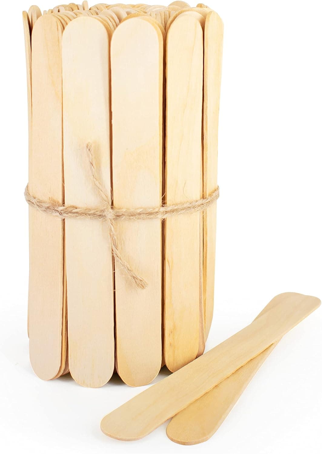 wisefood Lot de 100 bâtonnets de glace jetables en bois de bouleau 11 cm, spatule à glace naturelle pour bâtonnets de glace en bois de bouleau, spatule en bois pour cire