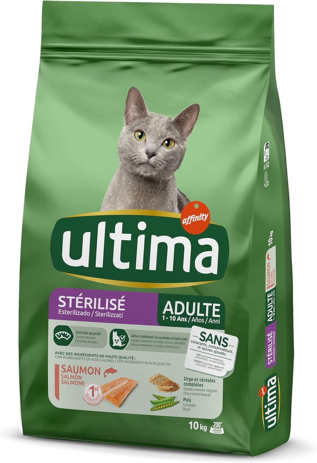 Ultima Stérilisé Adulte Saumon - Croquettes pour Chats - 10 kg
