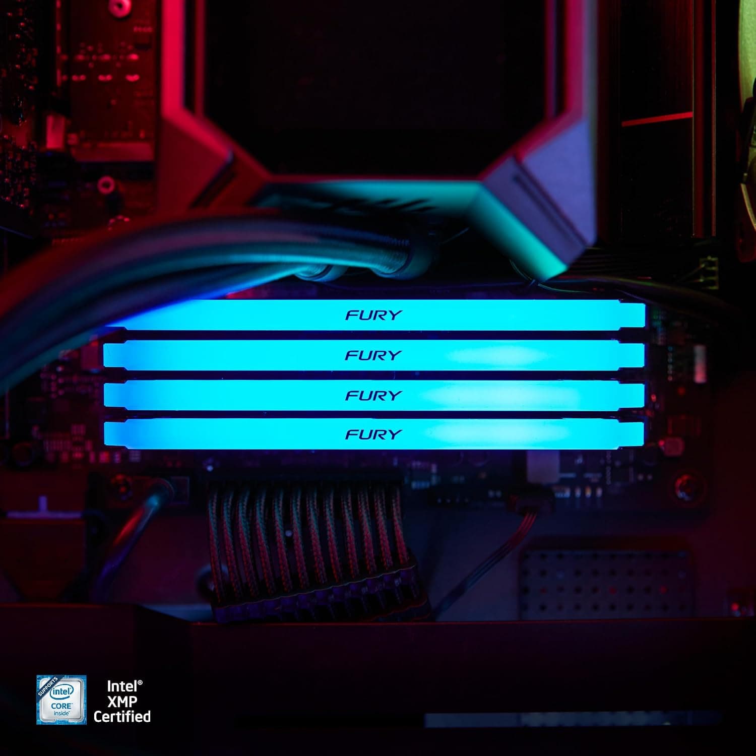 Kingston FURY Beast RGB 16GB 3200MT/s DDR4 CL16 DIMM (Kit of 2) Computer Memory KF432C16BB2AK2/16