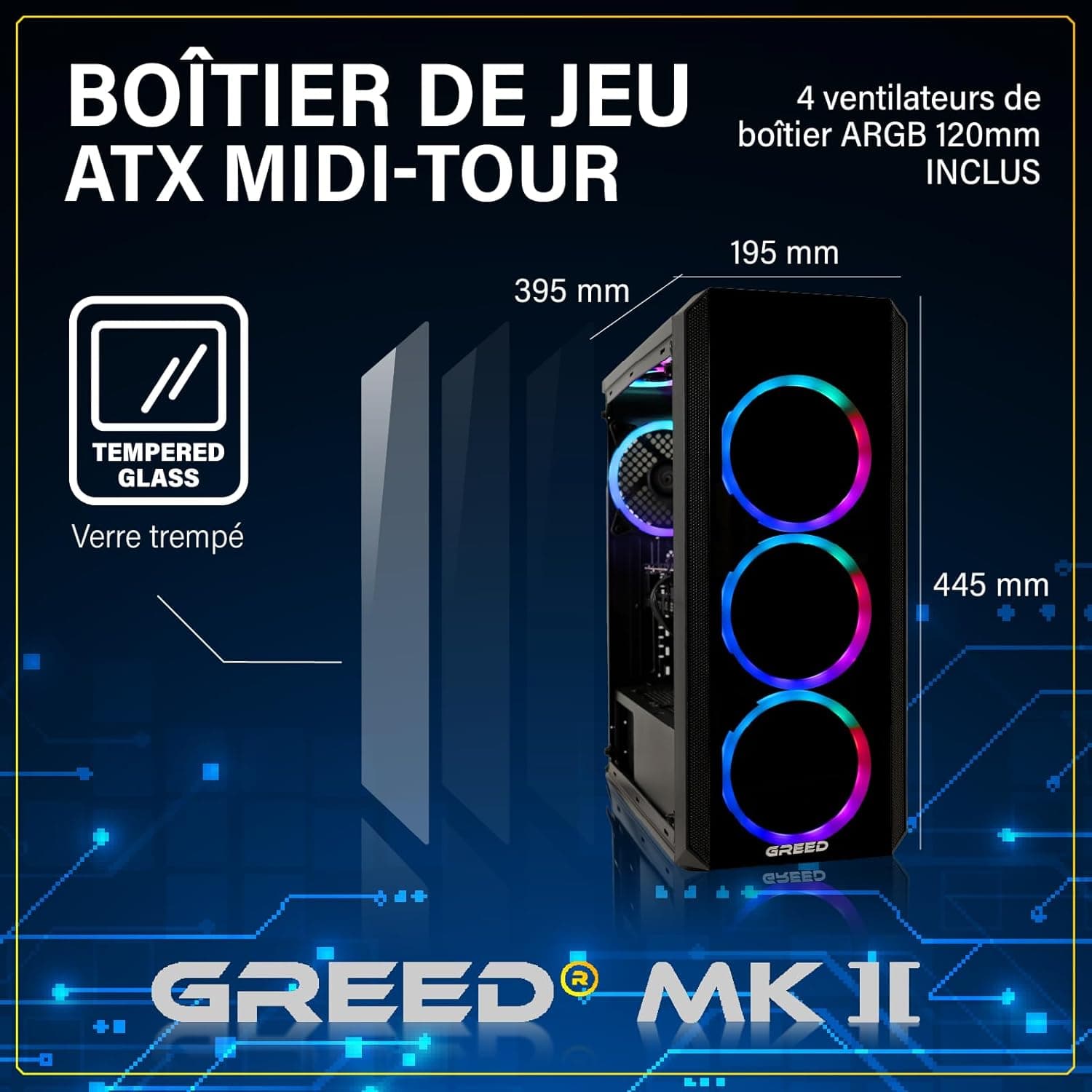 Greed® MK2 - PC Gamer - AMD Ryzen 7 5700X + AMD Radeon RX 9060 XT (8Go)