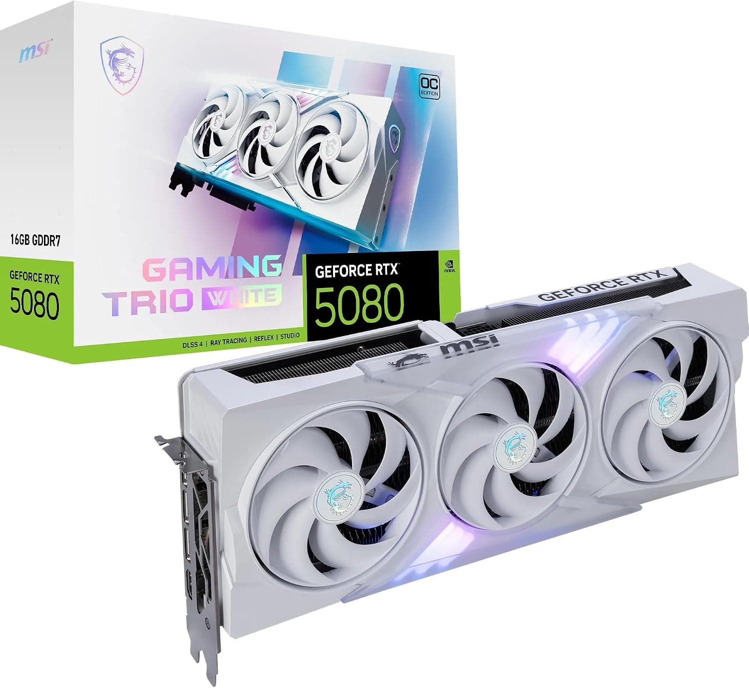 MSI NVIDIA GeForce RTX 5080 16G Gaming Trio OC White Carte Graphique