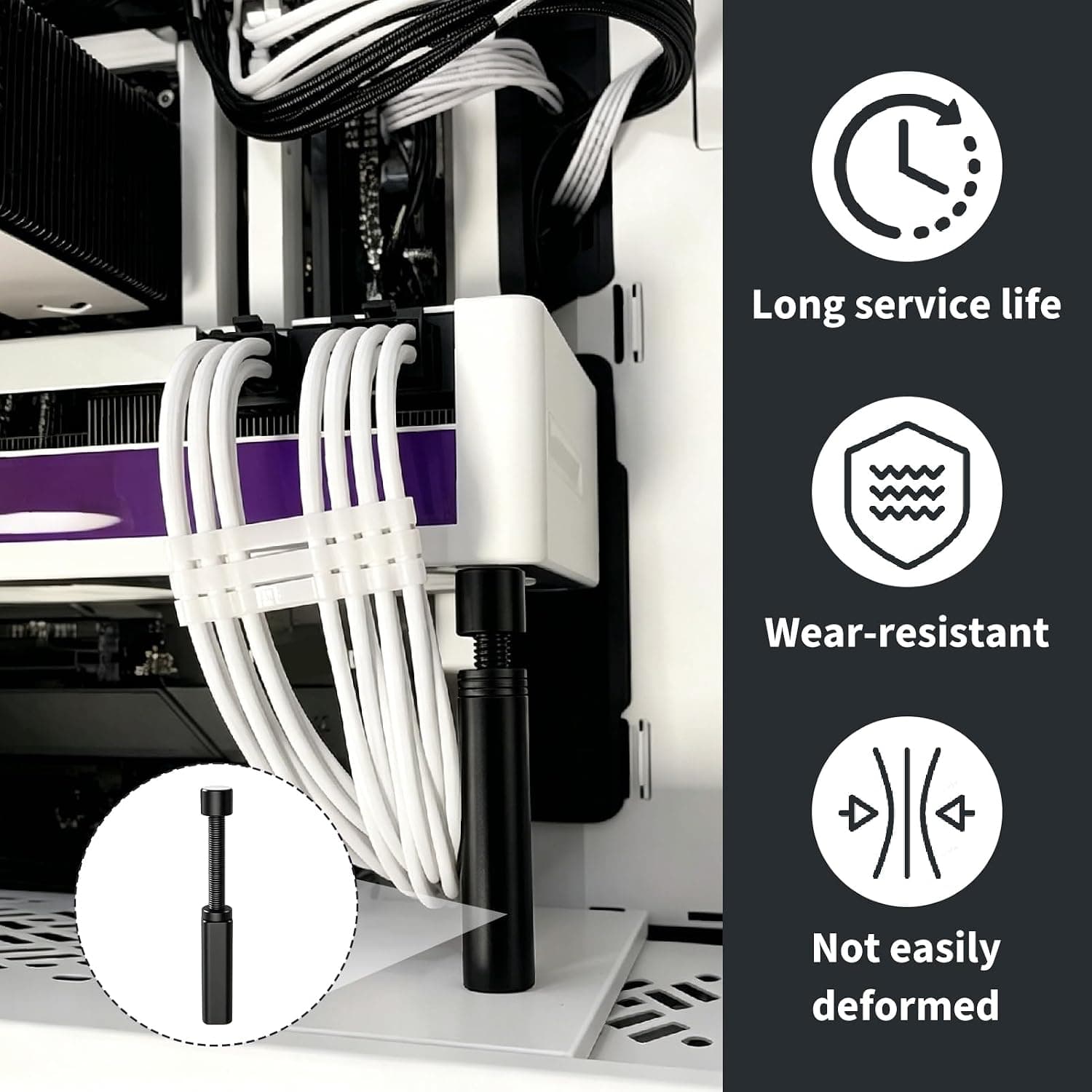 Support Carte Graphique, Support GPU Réglable Anti Affaissement, Aluminium avec Base Magnétique, Support Carte Vidéo Universel pour PC Gaming, Stabilisateur GPU Durable (75-120 mm)