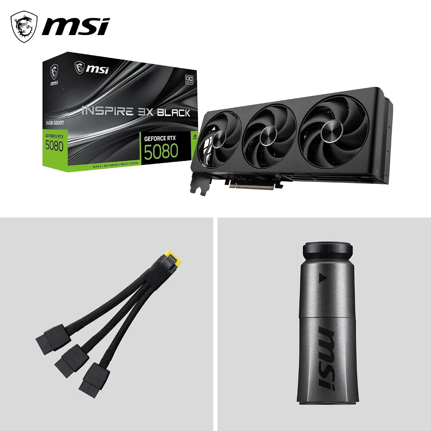 MSI NVIDIA GeForce RTX 5080 16G Inspire 3X OC Black Carte Graphique