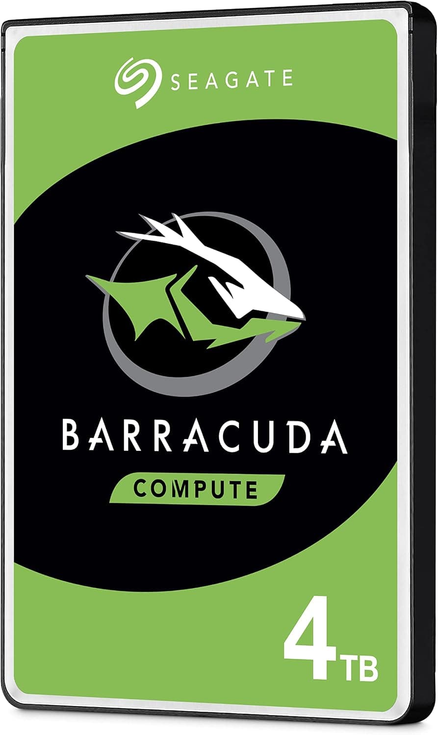Seagate BarraCuda 4 To, Disque dur interne HDD – 2,5 pouces SATA 6 Gbit/s 5 400 tr/min, 128 Mo de mémoire cache, pour PC de bureau (ST4000LM024)