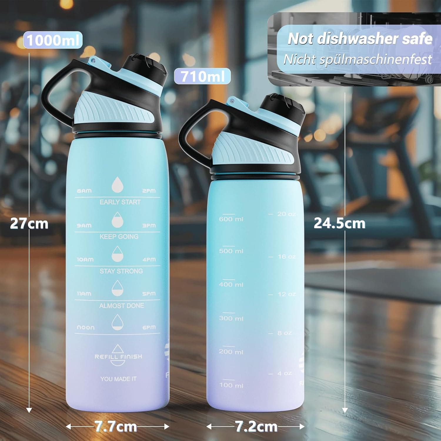 Fjbottle Bouteille d'Eau 1L Couvercle Magnétique Étanche