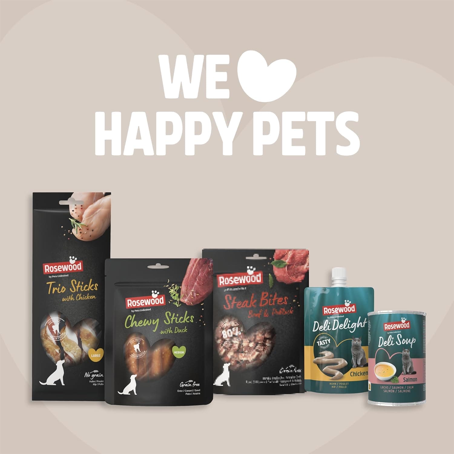 Rosewood Steak Bites Bœuf & Colin – Friandise Tendre pour Chien, Riche en Viande et Poisson, pour l’entraînement, sans céréales, sans additifs artificiels, 100 g
