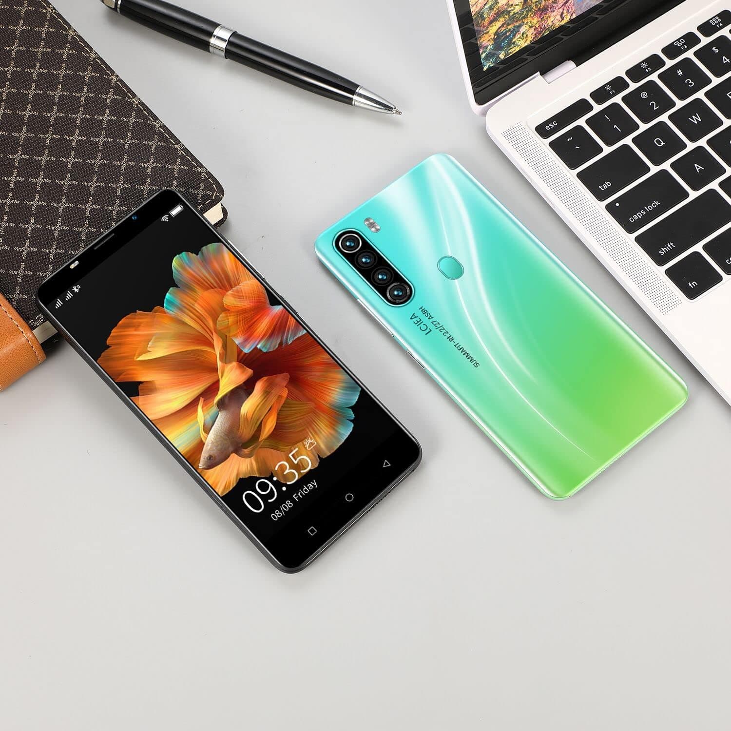 M80Pro Smartphone, écran 5.0”, Android OS, Téléphone Portable à Double SIM, 16 Go ROM, Double Caméra, Bluetooth, GPS, Wi-FI (M80Pro-Green)