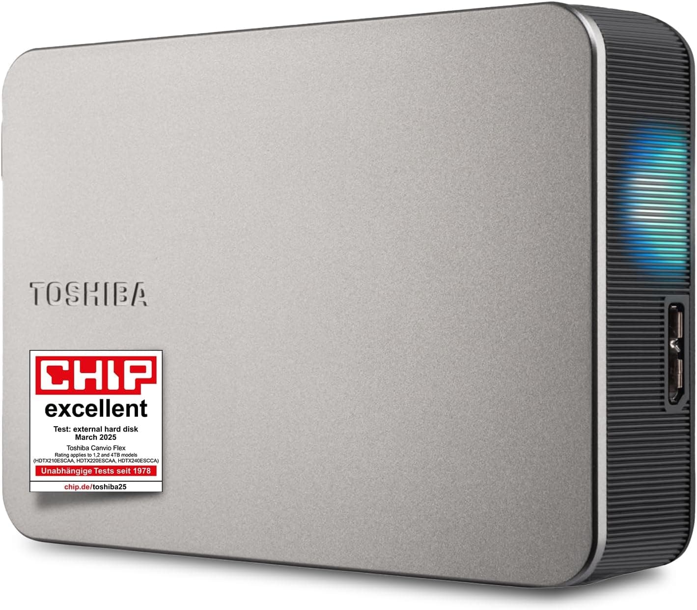 Toshiba Canvio Flex disco rigido esterno 4 TB USB tipo A 3.2 Gen 1 [3.1 Gen 1] Argento (Toshiba Canvio Flex 4TB silver)