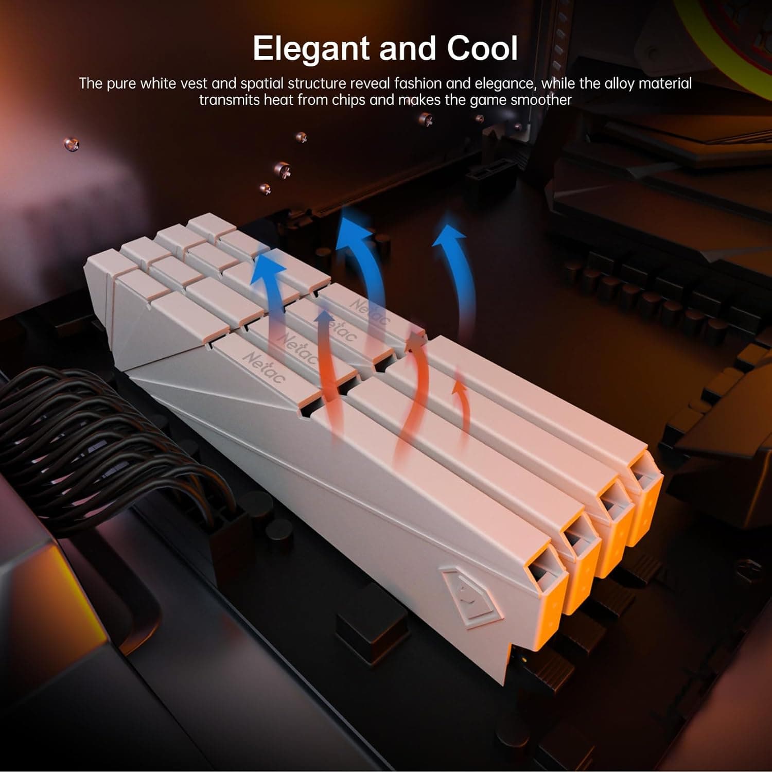 Netac Kit Station de Travail pour Ordinateur de Bureau 32 Go (2 x 16 Go) DDR4 3200 MHz C16 XMP 2.0 High Performance Blanc