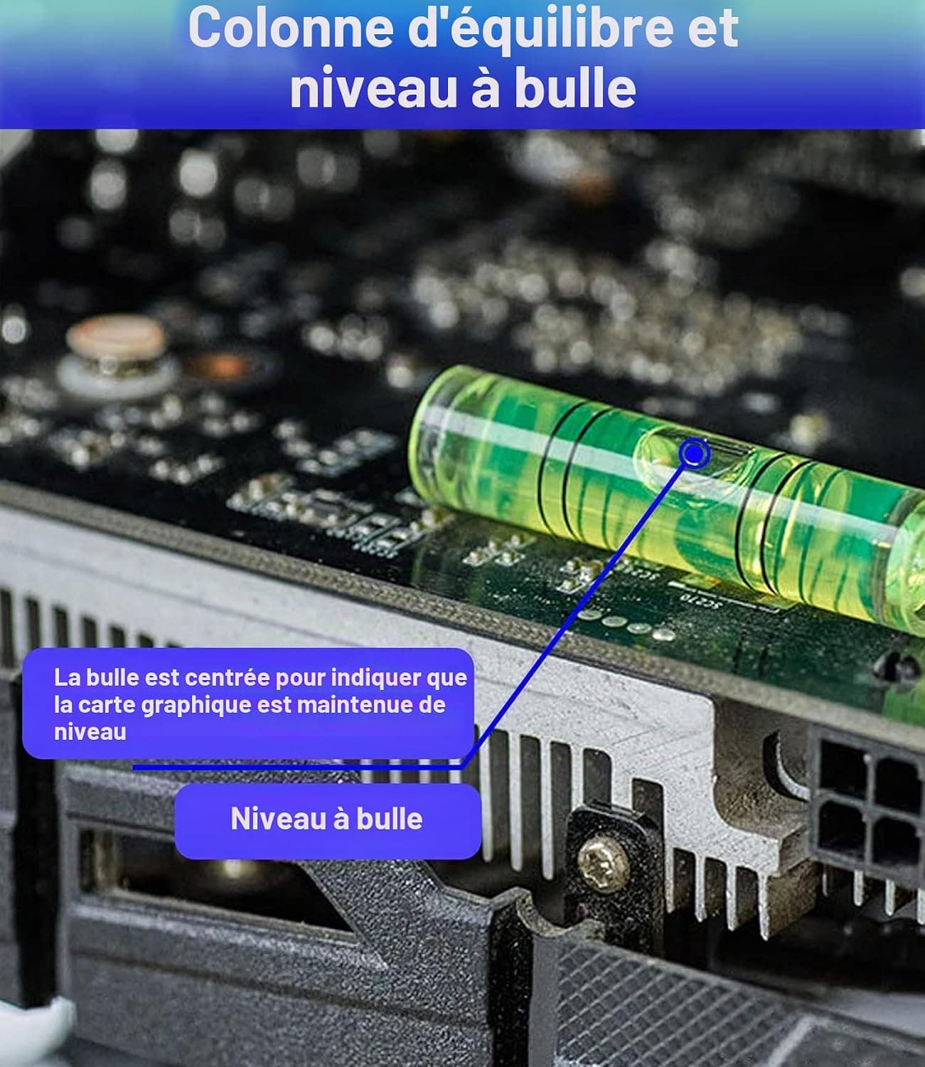 Support Carte Graphique, Support GPU, Support Carte Vidéo Aluminium, M(50mm-85mm)