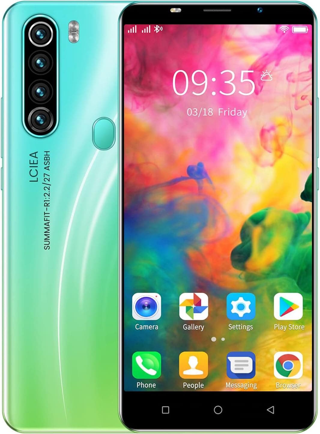 M80Pro Smartphone, écran 5.0”, Android OS, Téléphone Portable à Double SIM, 16 Go ROM, Double Caméra, Bluetooth, GPS, Wi-FI (M80Pro-Green)
