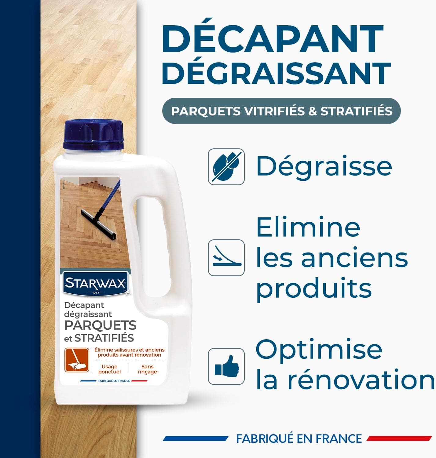 STARWAX Décapant dégraissant Parquets, 1L