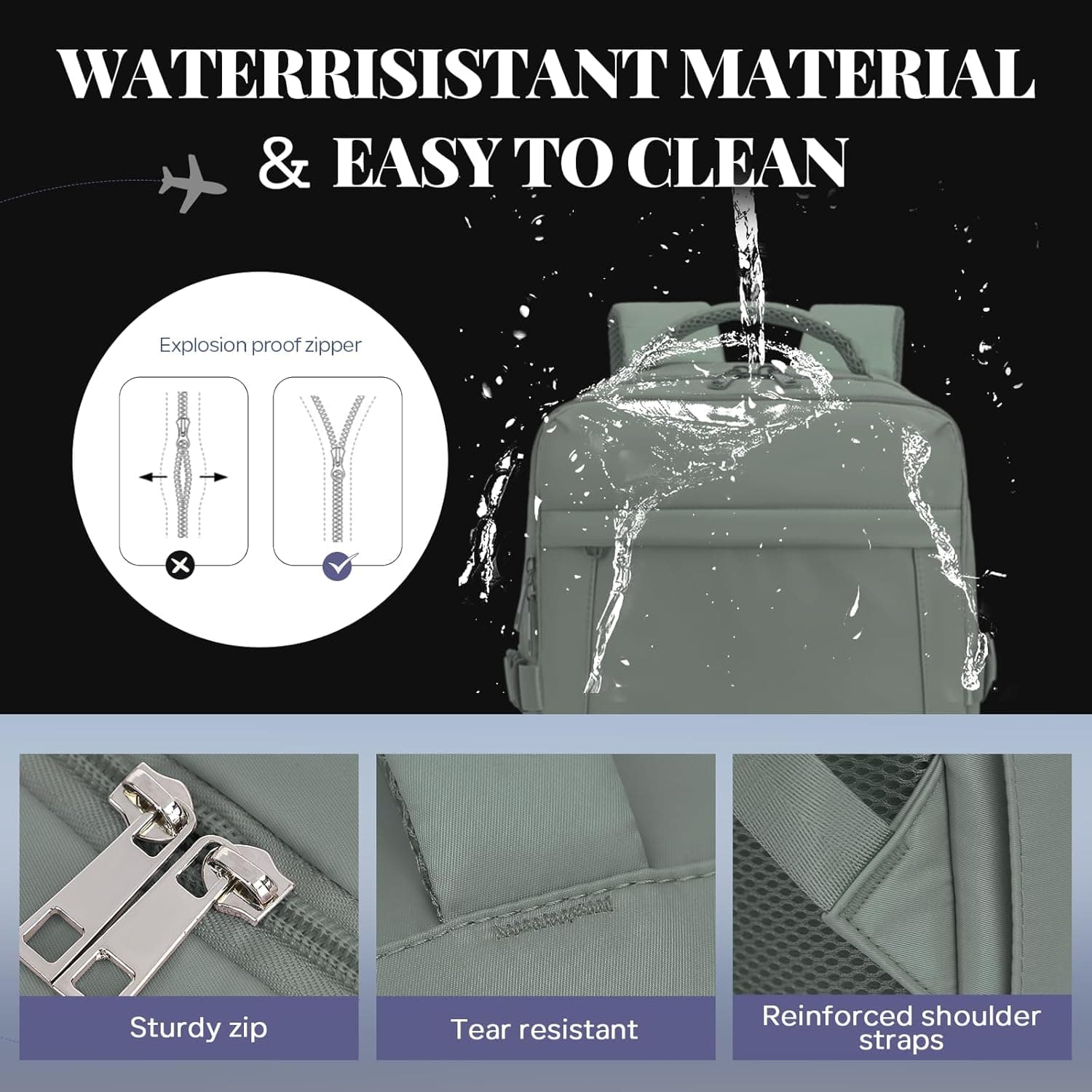Yankony Sac a Dos Voyage Cabine Avion 40x30x20 Ryanair Bagages Cabine | avec Pochette Antivol Sac de Voyage Femme Homme Sac Cabine Avion RéSistant à L'Eau 24 L Sac à Dos Bag Main Valise Quotidiens