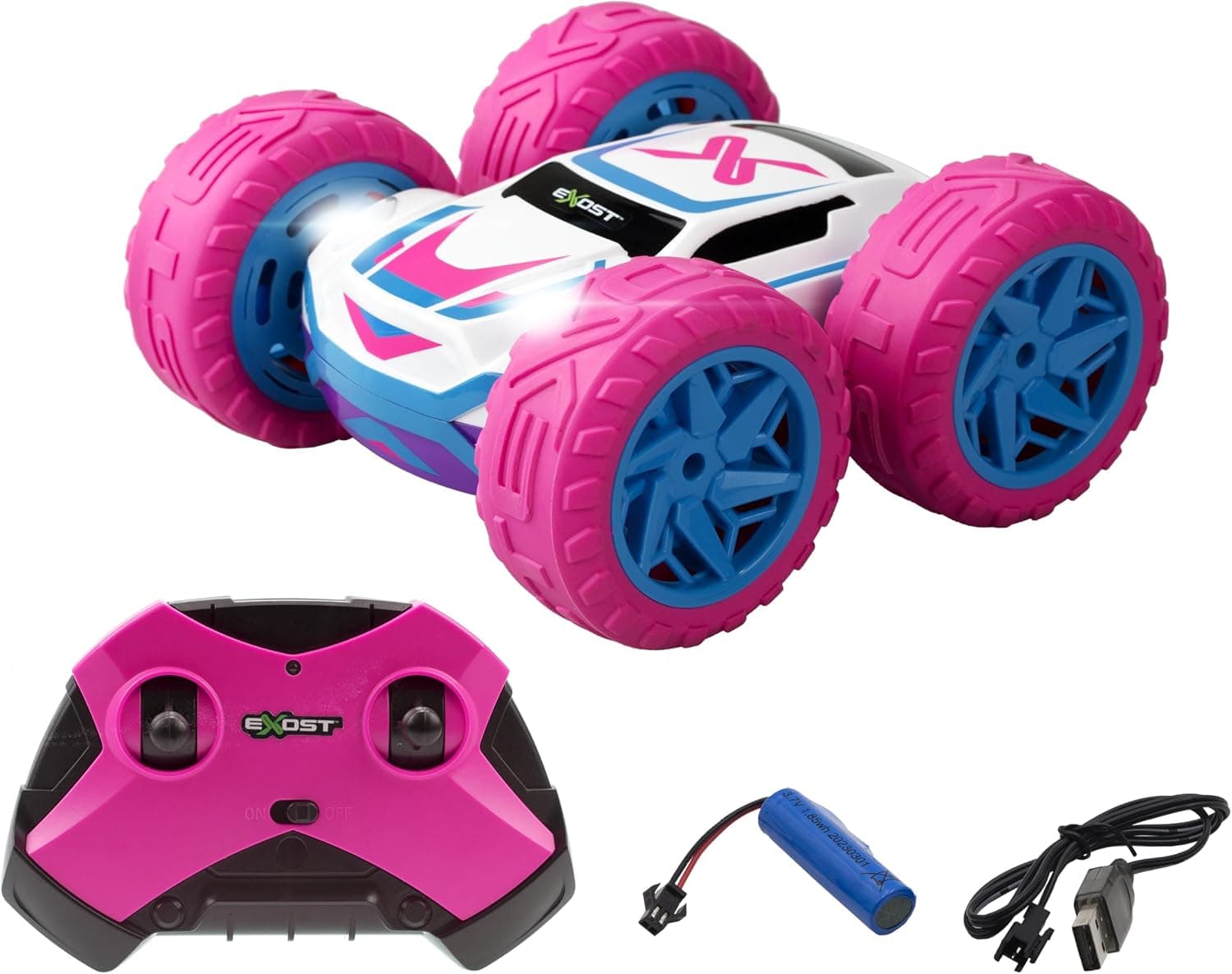 Silverlit - Exost Voiture Télécommandée Tout-Terrain 360 Cross - Batterie Rechargeable - Conduite sur 2 Faces à 360° + Phares LED - Vitesse : 12km/h - Jouet pour Enfants dès 5 Ans