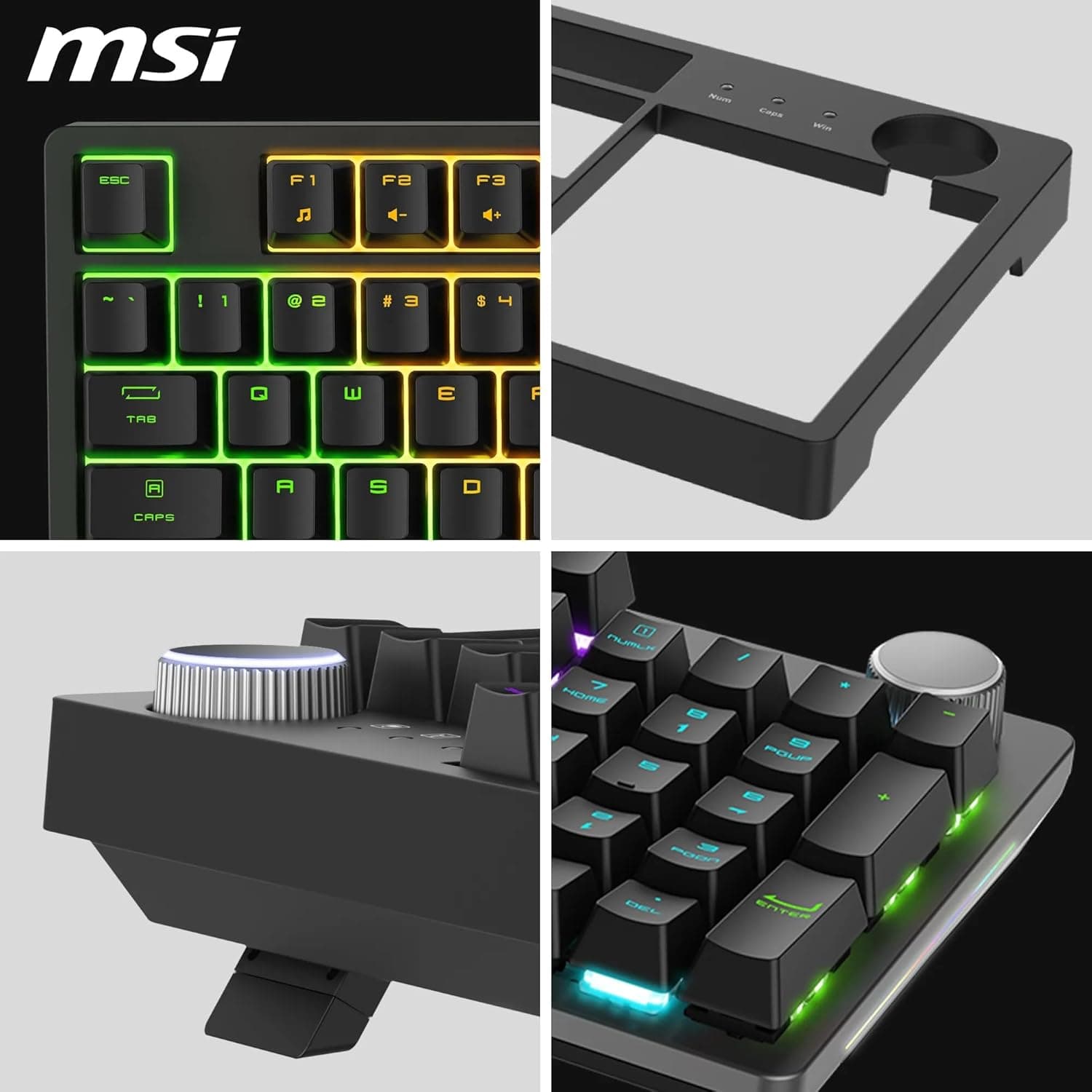 MSI Forge GK320 FR Clavier Gaming Mécanique - AZERTY, Disposition FR, switches Red (Linéaires) interchangeables, Couvercle magnétique, Touches ergonomiques, LED RGB, USB 2.0 - Pleine Taille