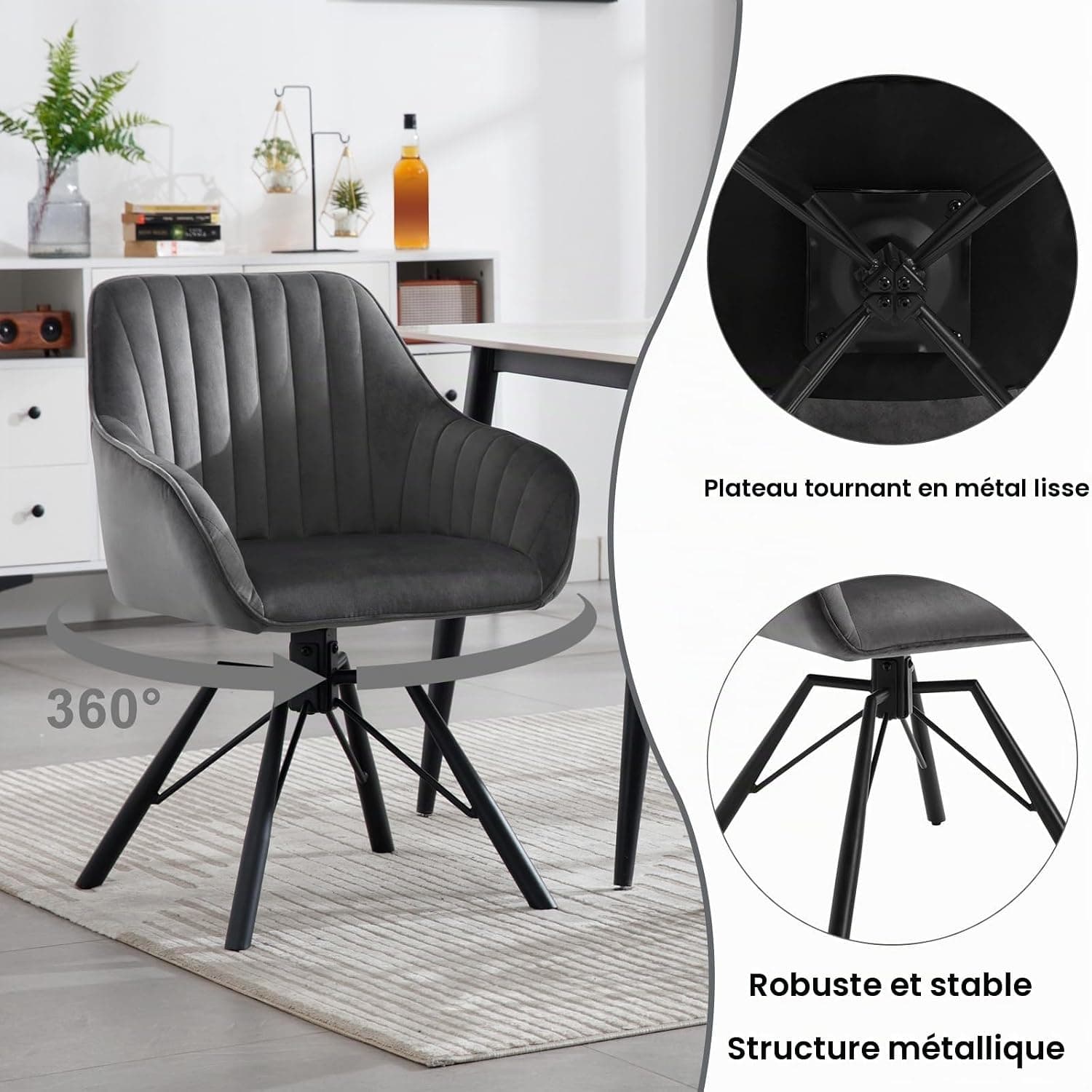 WOLTU Chaises de Salle à Manger Pivotantes