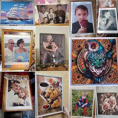 Diamond Painting Personnalisé Photo, Custom Broderie Diamant Personnaliser Kit de Peinture Diamant Painting 5D DIY pour Adultes, Perle Diamant Personnalisé Photo Arts Mur Décor, 30x30cm