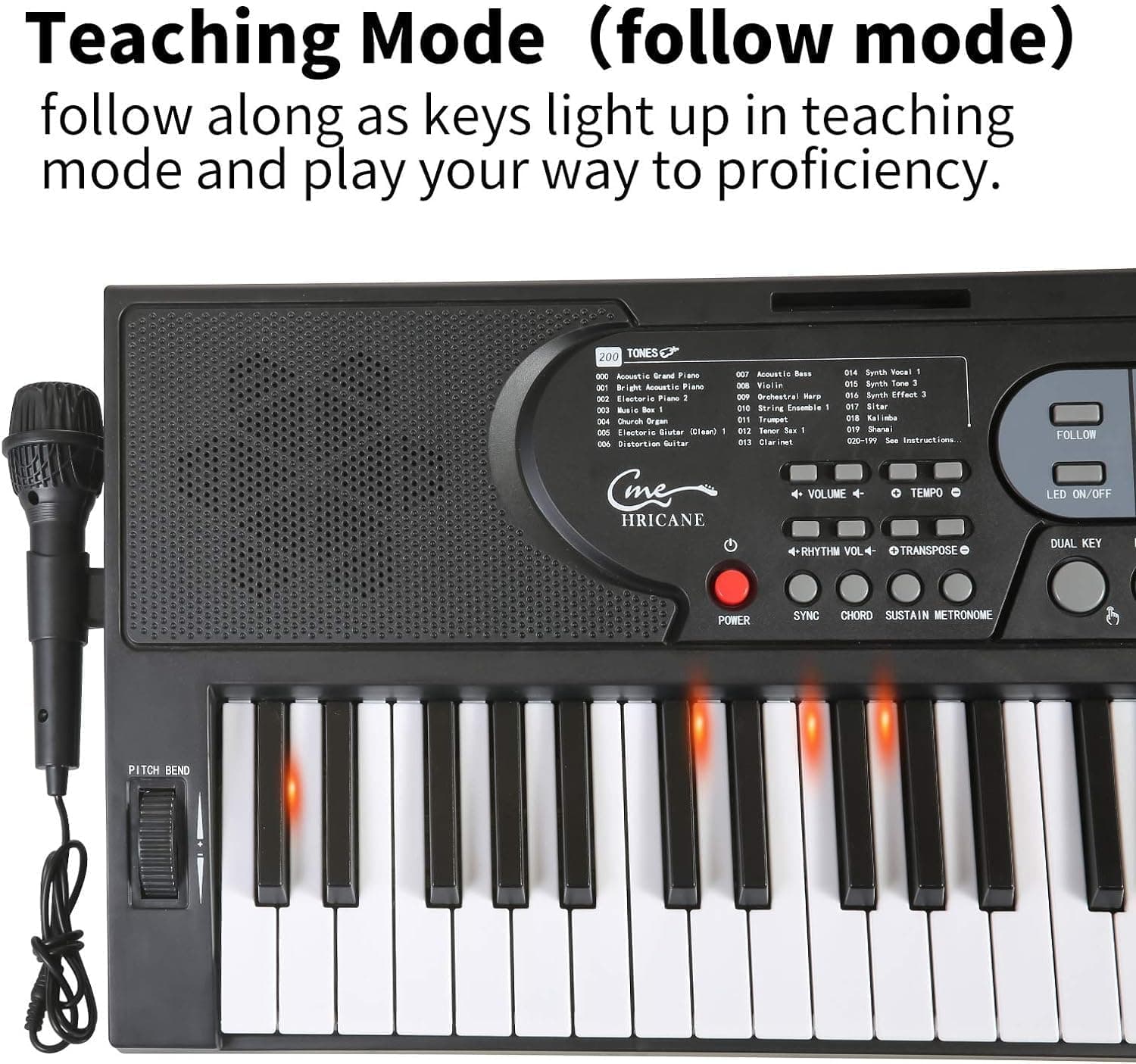 61 touches clavier de Piano avec Microphone Piano Note autocollant alimentation support de musique électronique numérique clavier cadeau pour débutant garçons filles