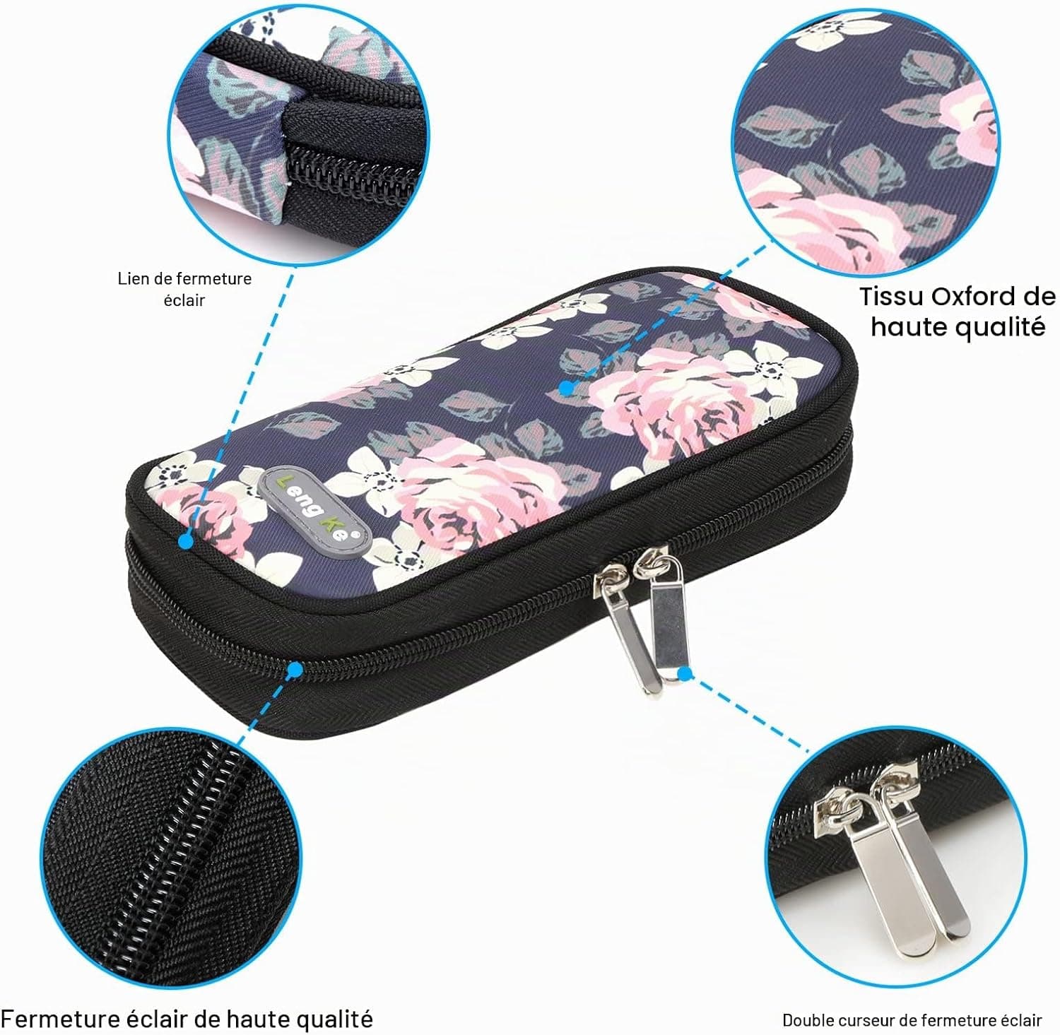 YOUSHARES Pochette Isotherme Insuline - Trousse Isotherme pour Médicament avec 2 Sac de Glace pour Garder Les Fournitures en sécurité et au Froid(Sac Fleur)