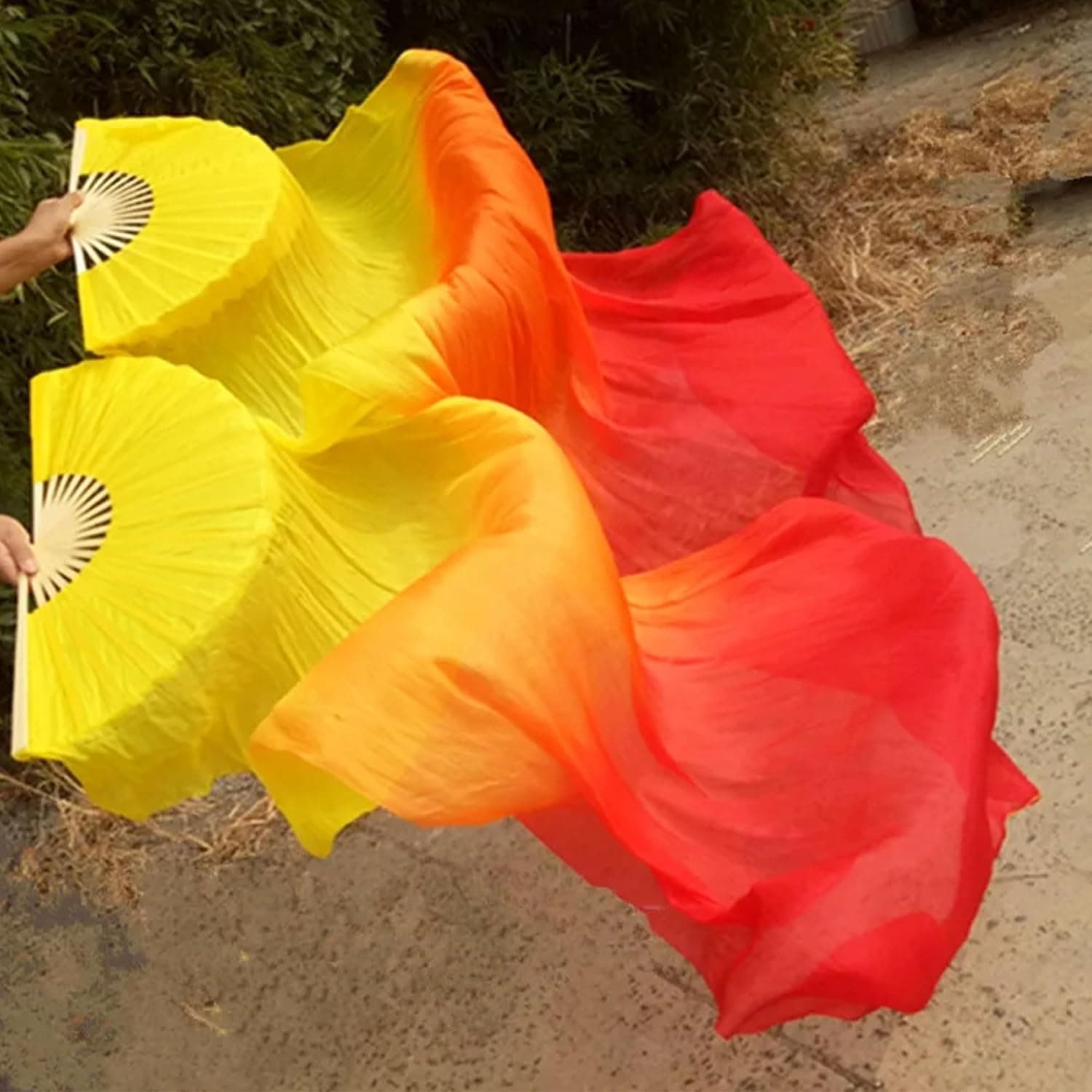 1 Paire D'éVentails De Danse du Ventre Voiles, Danse éVentails en Soie De Danse du Ventre éVentail Voile De Danse du Ventre, 1.8m, pour Les Grands Spectacles, RéPéTitions