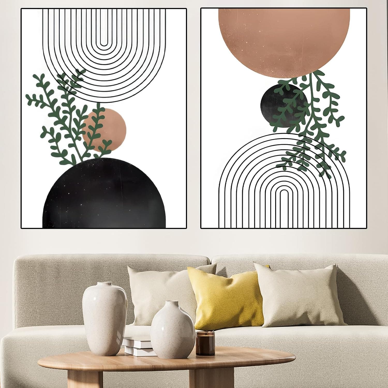 WZXGHE Images abstraites, images abstraites de plante, impression d'art sur toile, style bohème moderne, sans cadre, B, 2 x 50 x 70 cm