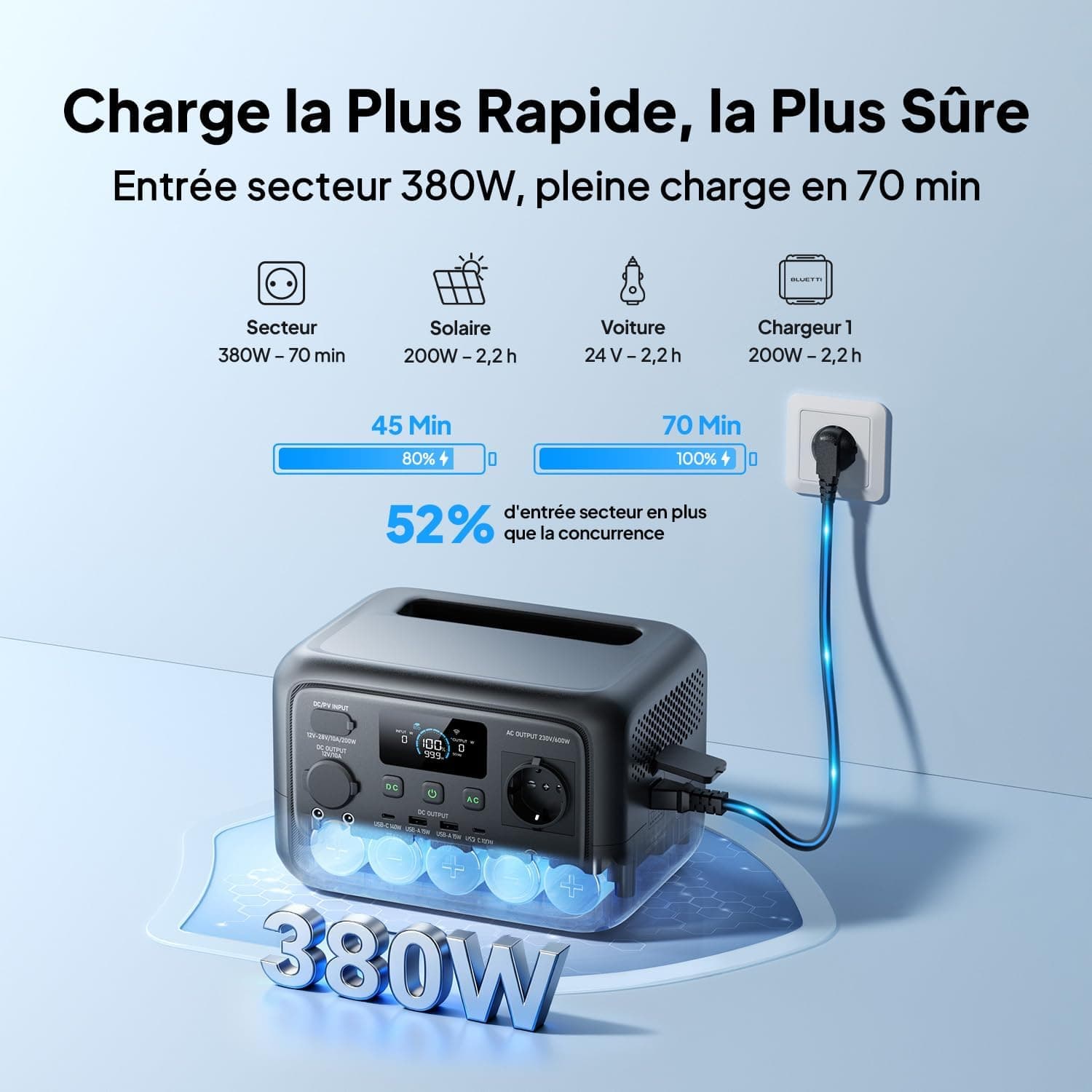 BLUETTI Elite 30 V2 288Wh & 600W Générateur Électrique Portable