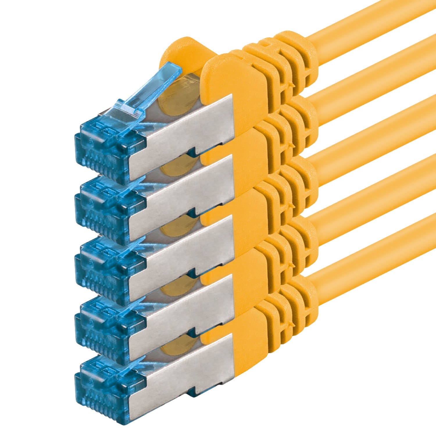 1aTTack.de CAT6 Gigabit Câble réseau LAN - 5x 3.0m 1000 Mbit/s - RJ45 jaune