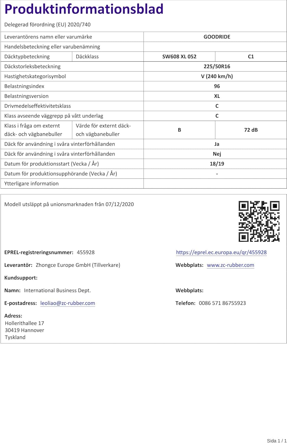 GOODRIDE 225/50 R16 TL 96V SW608 Snowmaster XL M+S 3PMSF - Pneu hiver