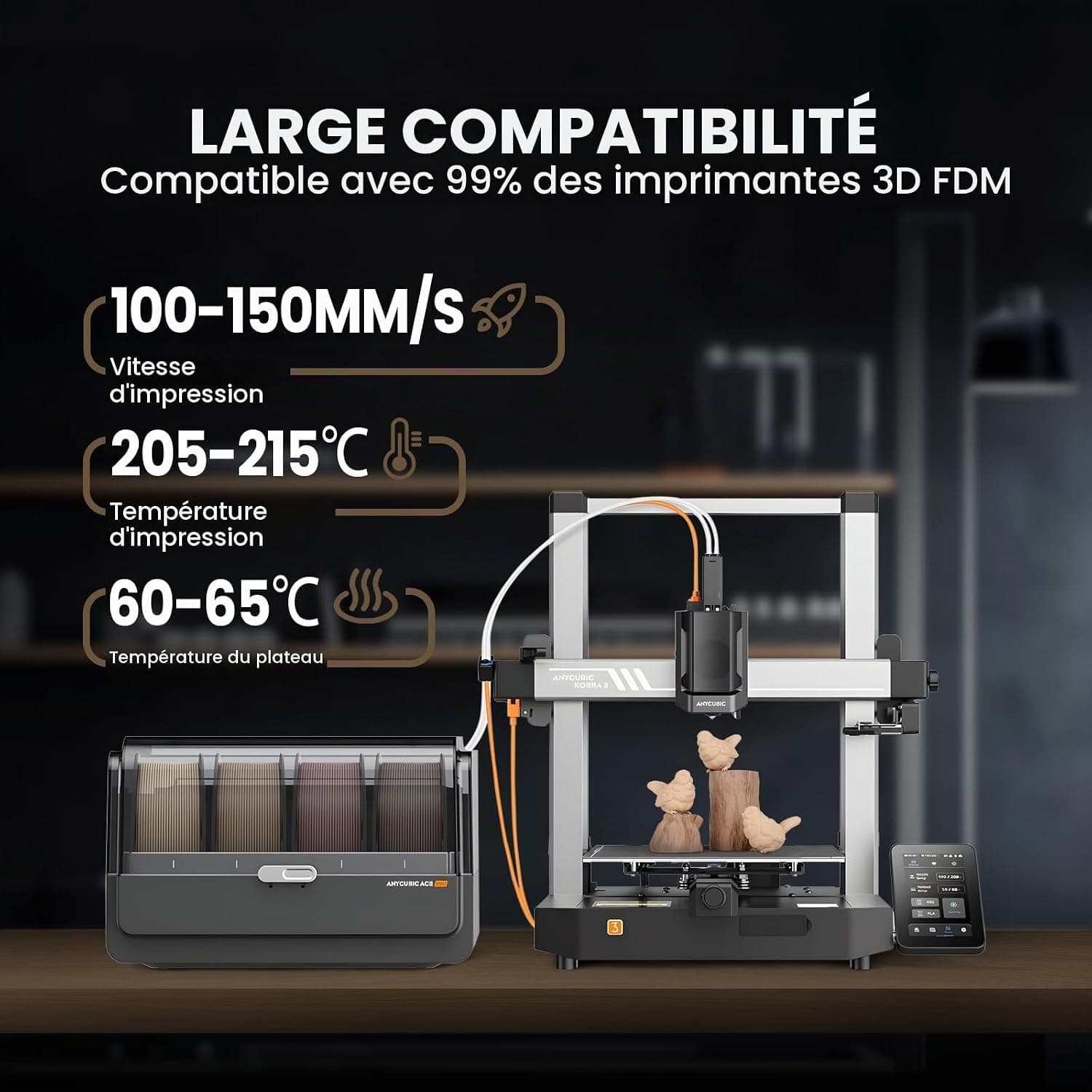 TECBEARS PLA Bois Filament 1.75mm 1KG Bois