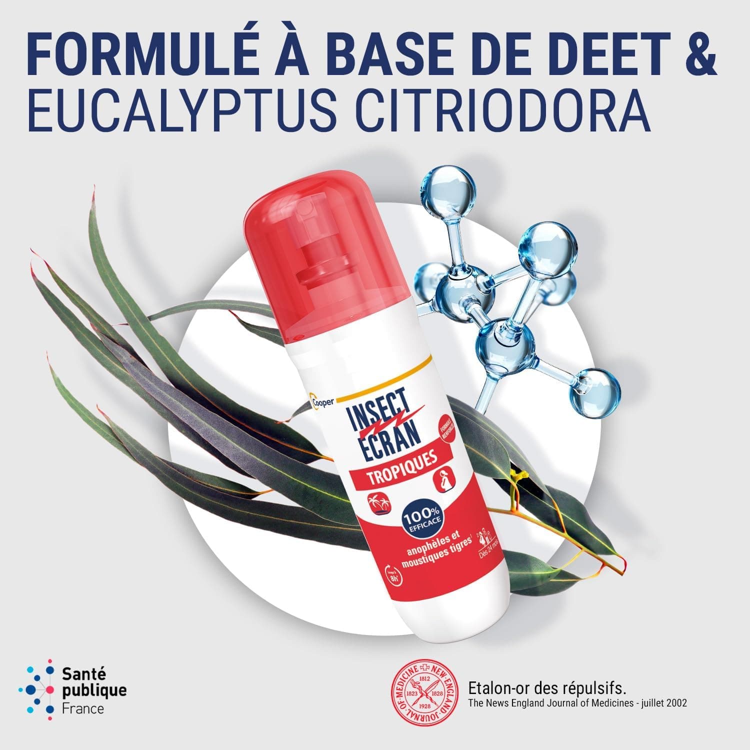 INSECT ECRAN Tropiques - Spray Anti-Moustiques Répulsif - 8H - 75 ml