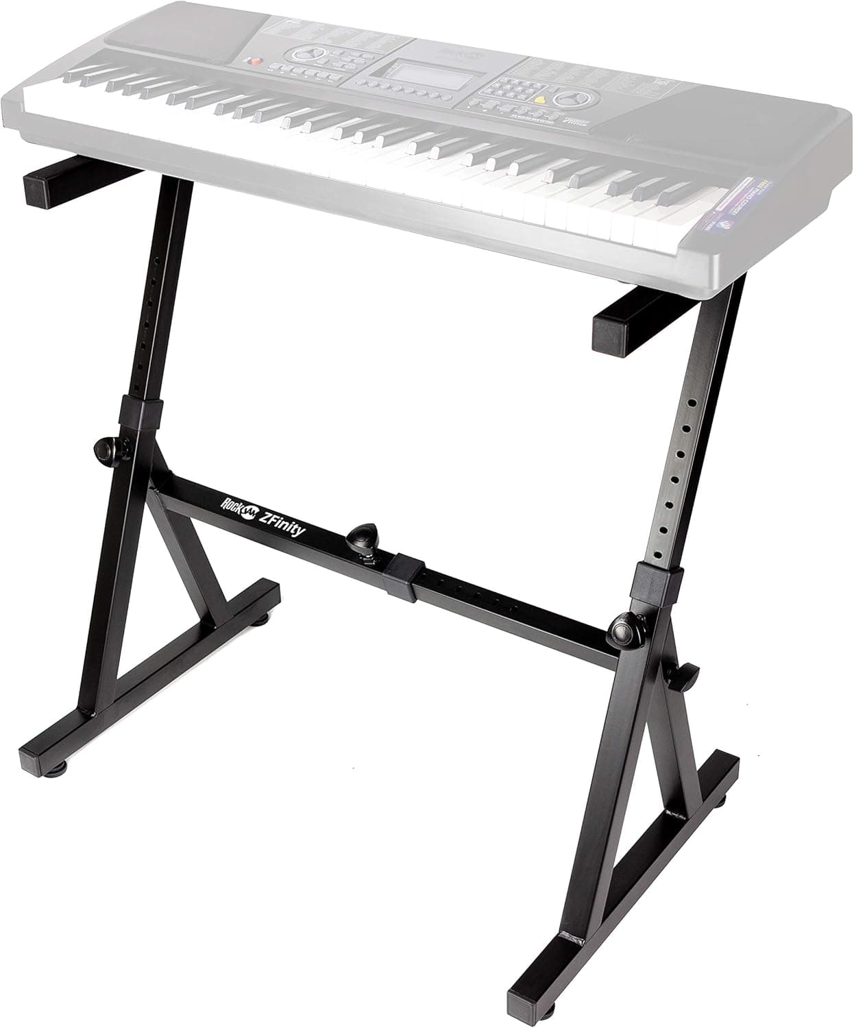 RockJam RJZZ363 Support de Clavier en Z Robuste pour Piano Numérique | Support de clavier en Z à 8 hauteurs pour pianos numériques, entraînement à domicile, leçons, studios et scène