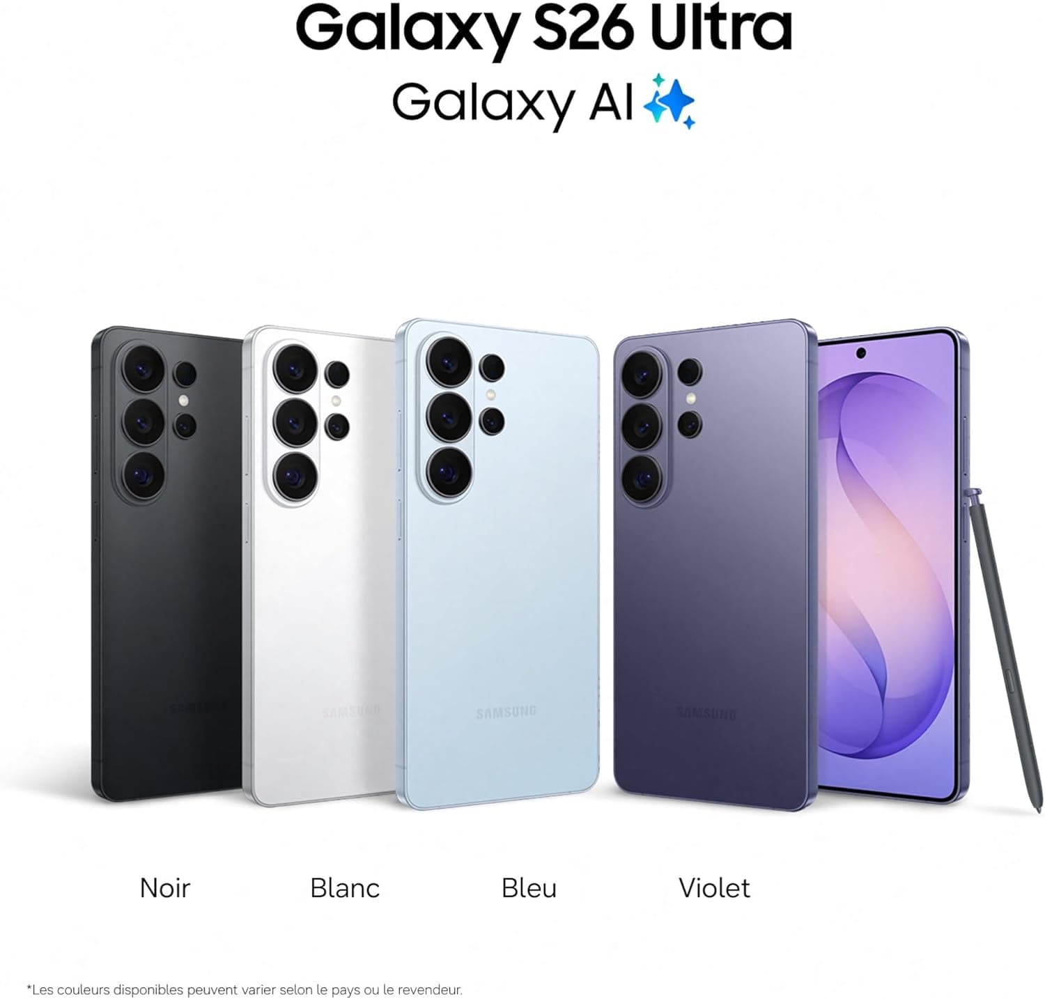 Samsung Galaxy S26 Ultra, Smartphone Android 5G avec Galaxy AI, 512 Go, Chargeur Secteur Rapide 25W Inclus, Smartphone déverrouillé, Noir, Version FR