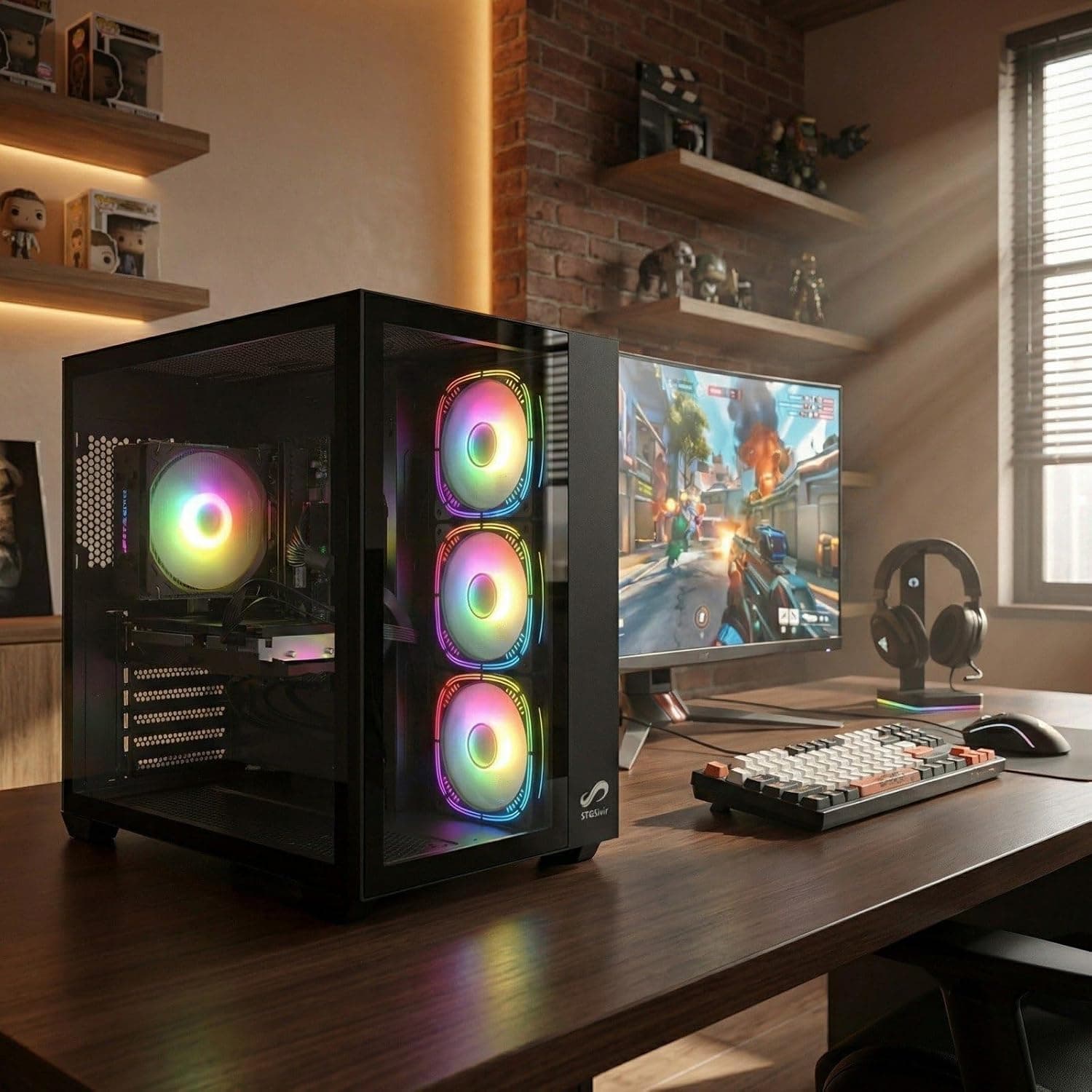 STGsivir PC Gamer Fixe, Core i7, RTX 2060 Super 8G, 16G RAM, 1T SSD