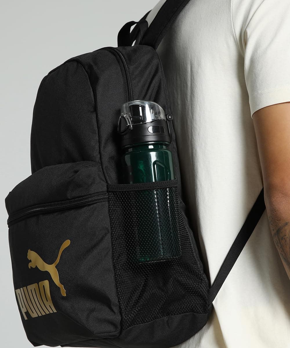 PUMA PUMA PHASE Backpack, Sacs à dos classiques Unisexe, PUMA Black-Gold-No.1 Logo, OSFA - 091164