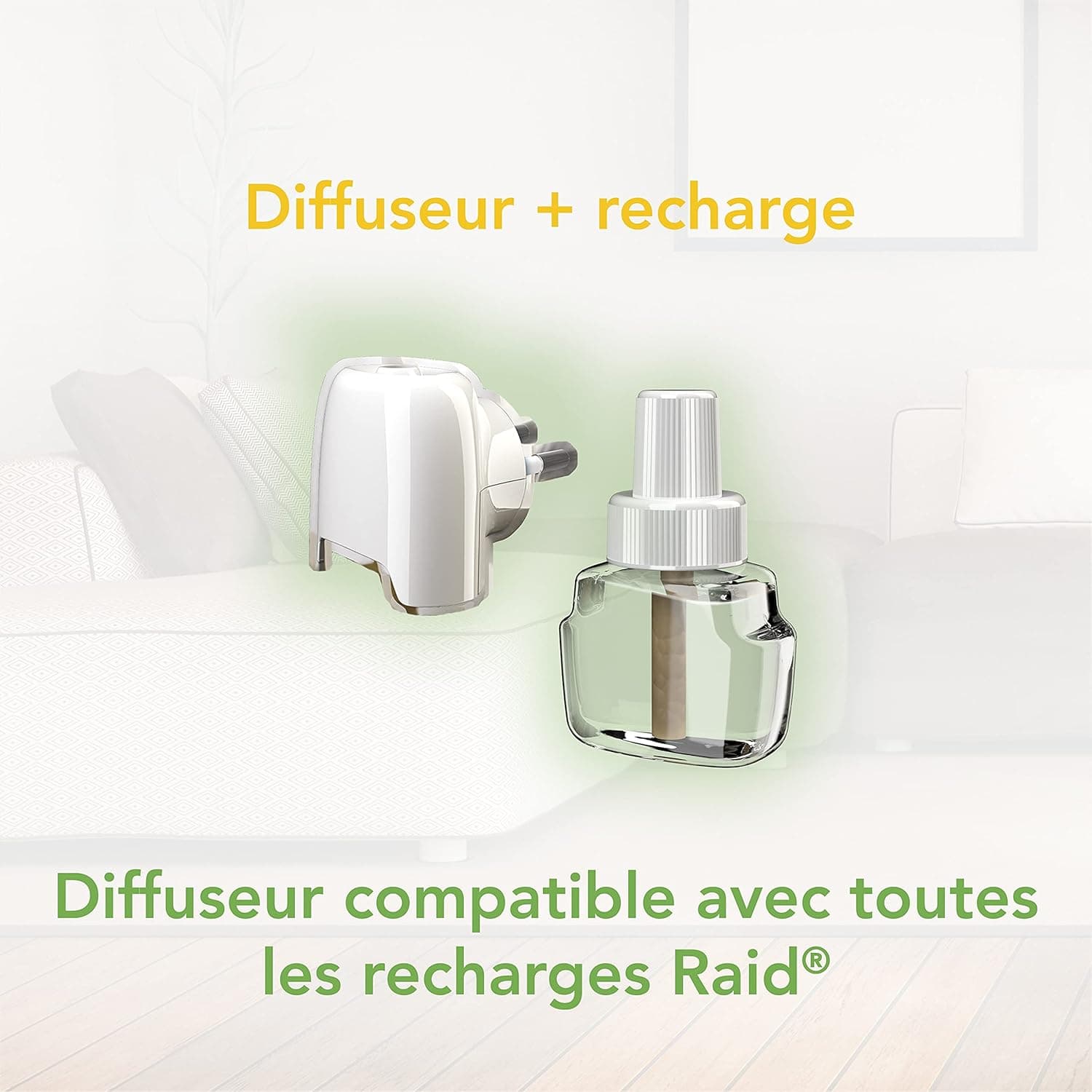Raid Diffuseur Électrique Répulsif Moustiques 2 Diffuseurs + 2 Recharges