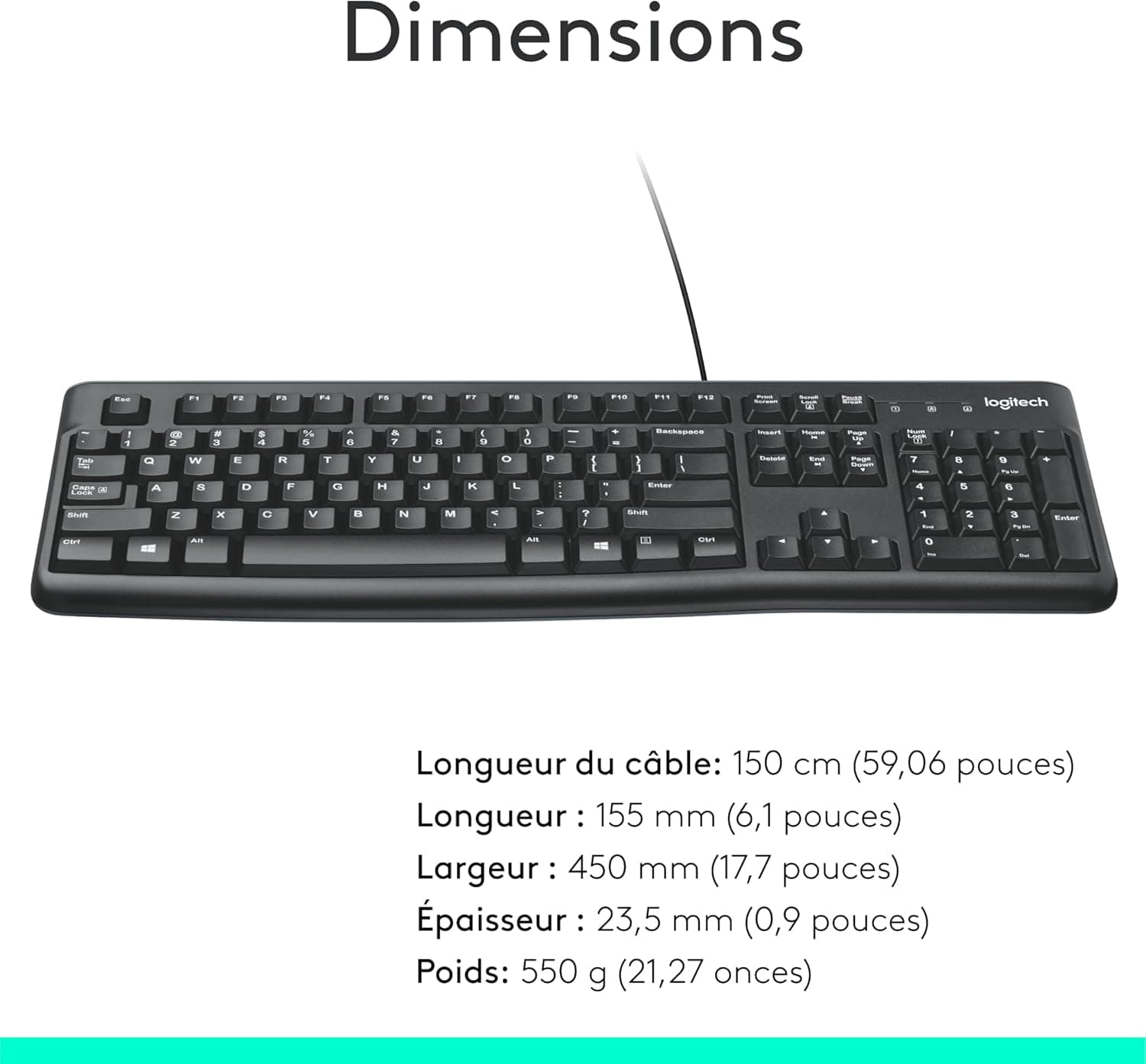 Logitech K120 Clavier Filaire pour Windows | Layout Francese AZERTY - Nero