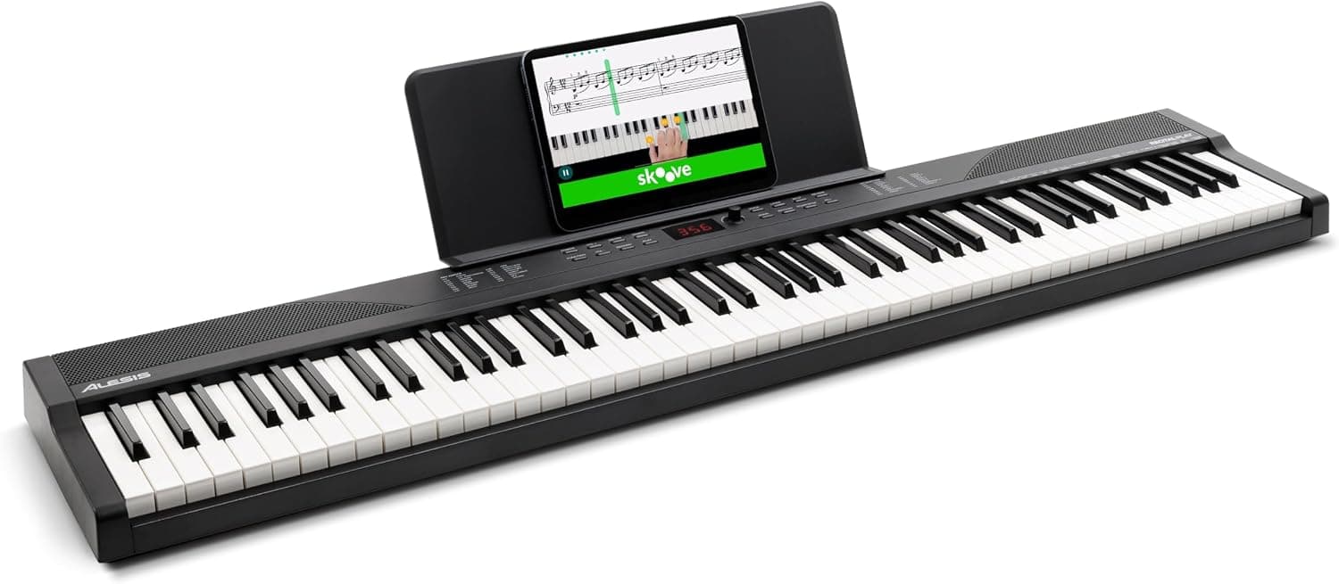 Alesis Recital Play Clavier Piano 88 Touches | Portable, 480 Sons, Modes Split/Layer, Cours Inclus, pour Débutants