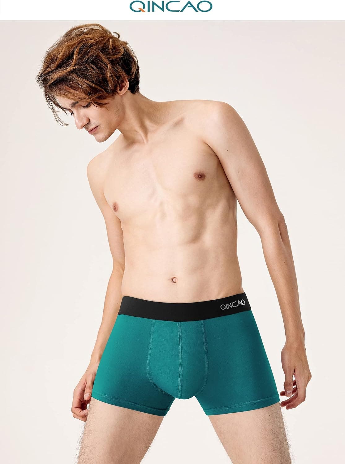 QINCAO Boxer Homme Coton Peigné Lot de 6 Ultra Doux Confort Coupe Ajustée