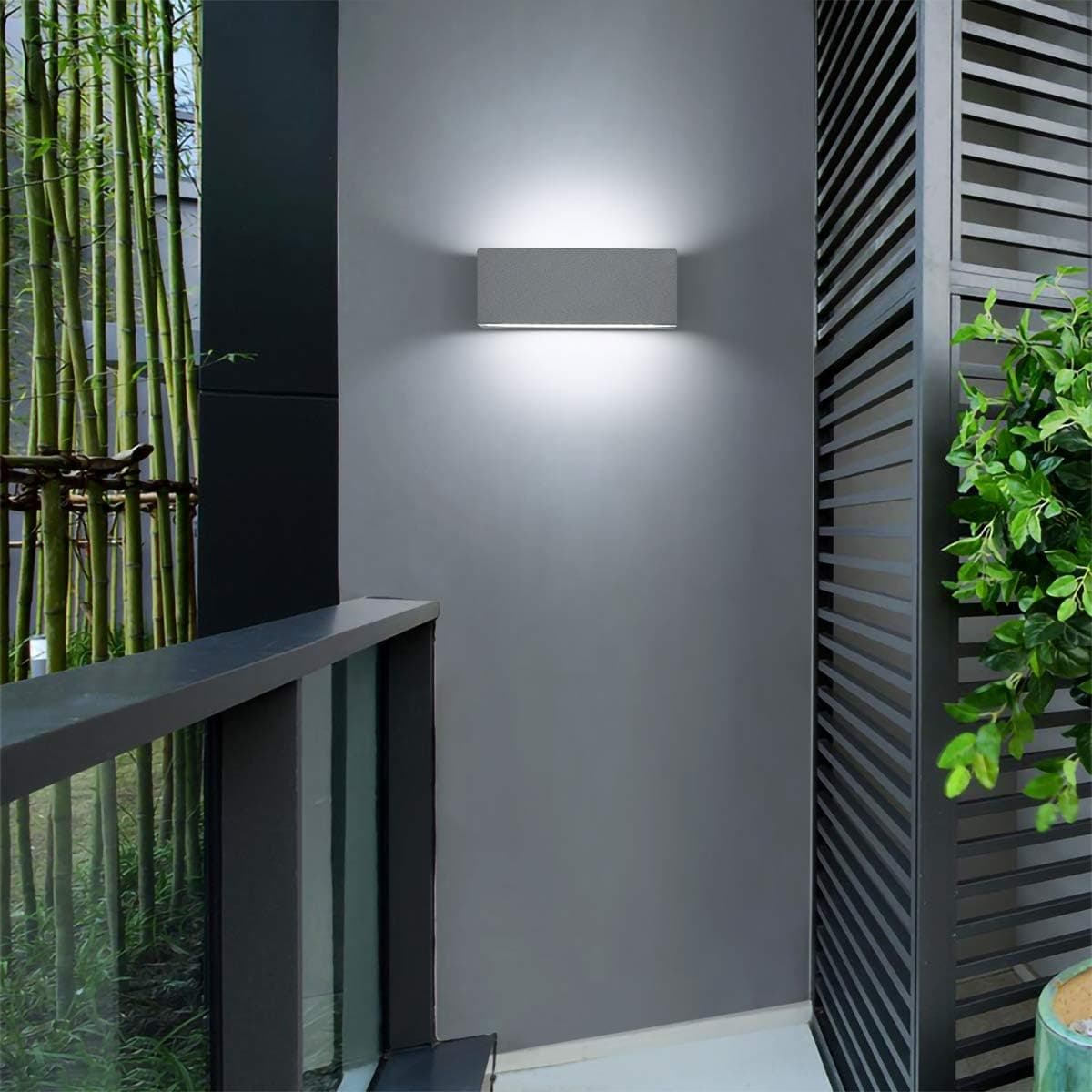 12W Applique Murale led Intérieur exterieur Lampe murale LED Moderne Imperméable IP65 Appliques Murales interieures en Aluminium pour Salon Escalier Couloir Jardin (Gris/Blanc Froid)
