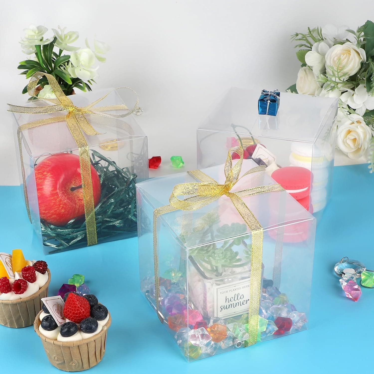 LALAGO 30 Pcs Boite Plastique Transparente pour Noël 12x12x12 cm
