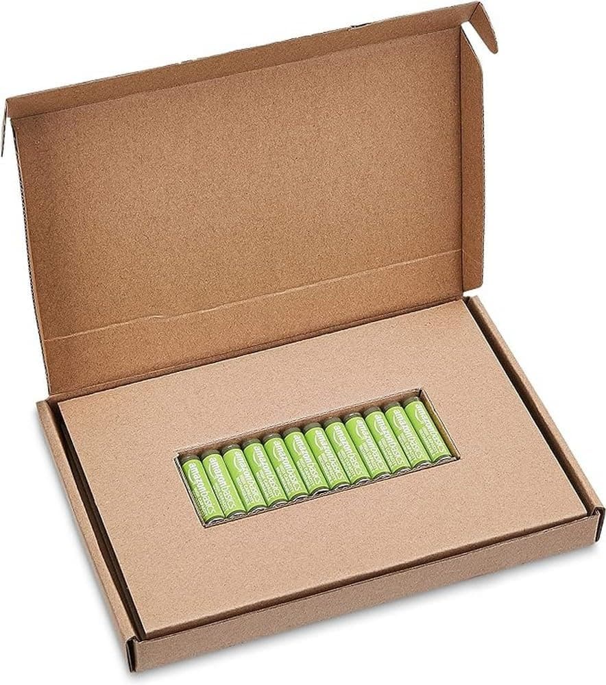 Amazon Basics Lot de 12 piles rechargeables AAA NiMH haute capacité, 850 mAh, 1,2 V, rechargeables 500 fois, préchargées