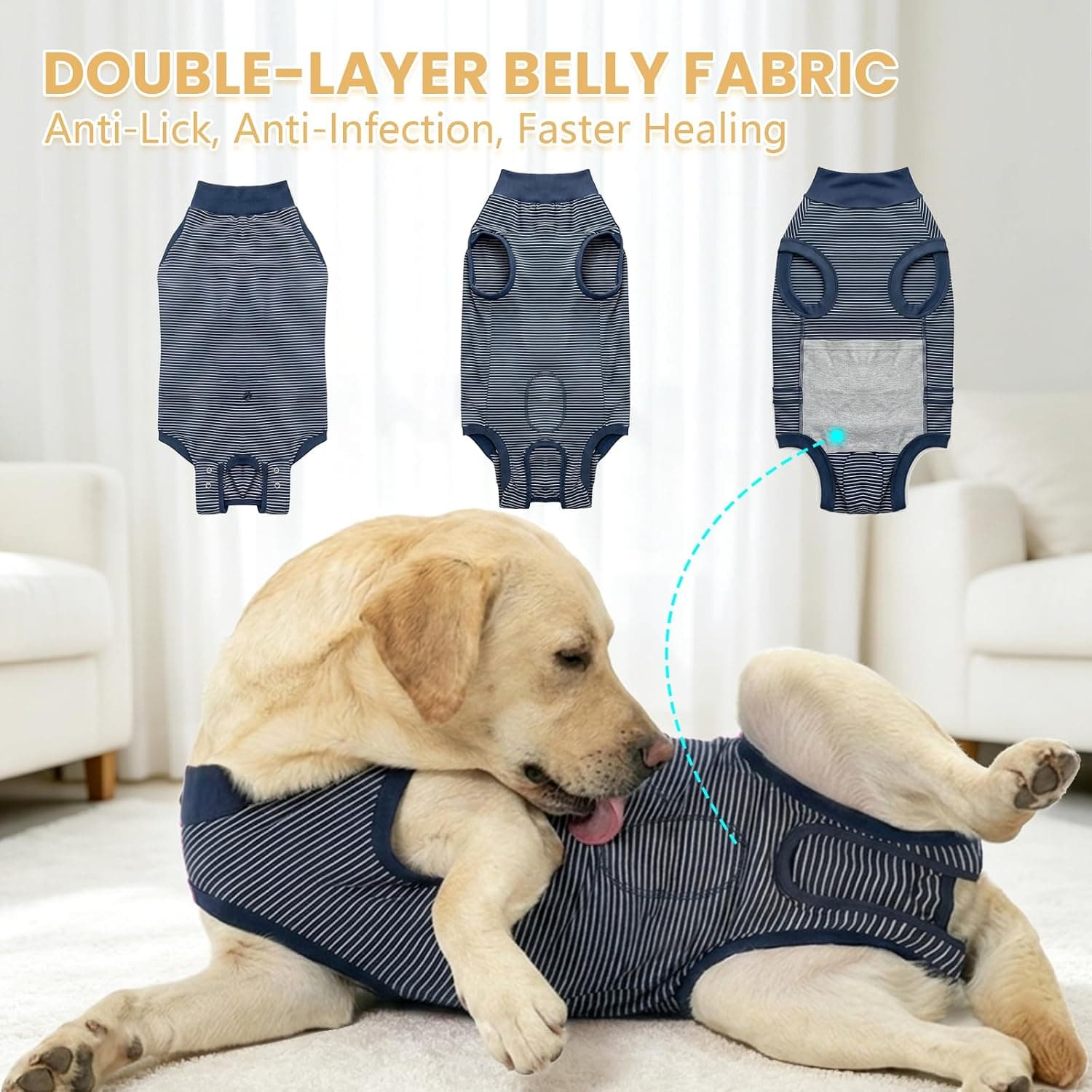 Dotoner Body Chien Post Operatoire Anti Lechage Femelle Combinaison de Convalescence pour Chiens Après Stérilisation Pyjama Chien Body Chirurgical Chien
