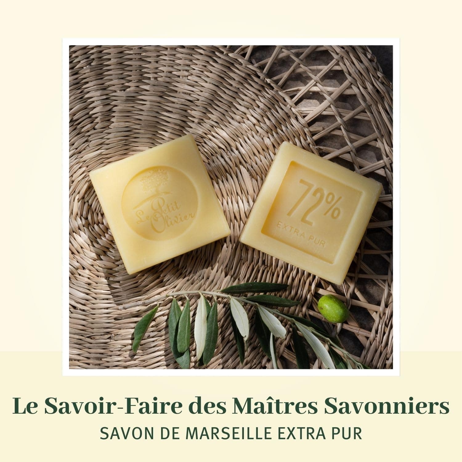LE PETIT OLIVIER 3 Savons de Marseille à la Glycérine 3x100g