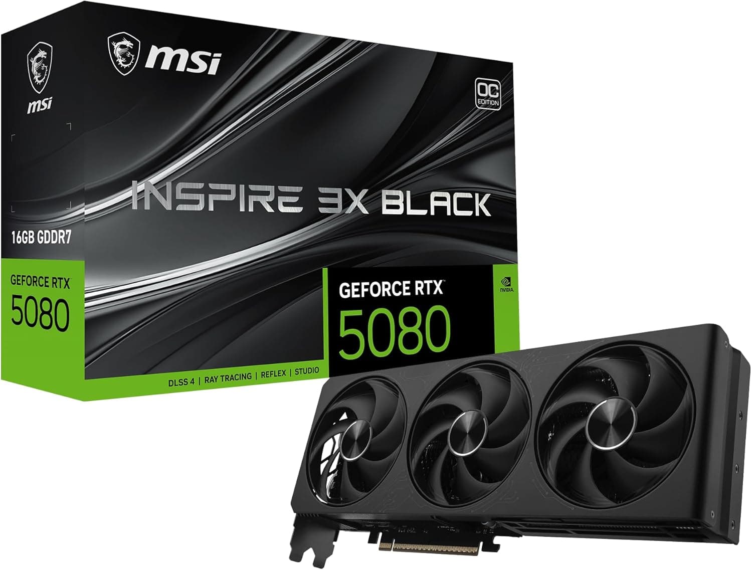 MSI NVIDIA GeForce RTX 5080 16G Inspire 3X OC Black Carte Graphique
