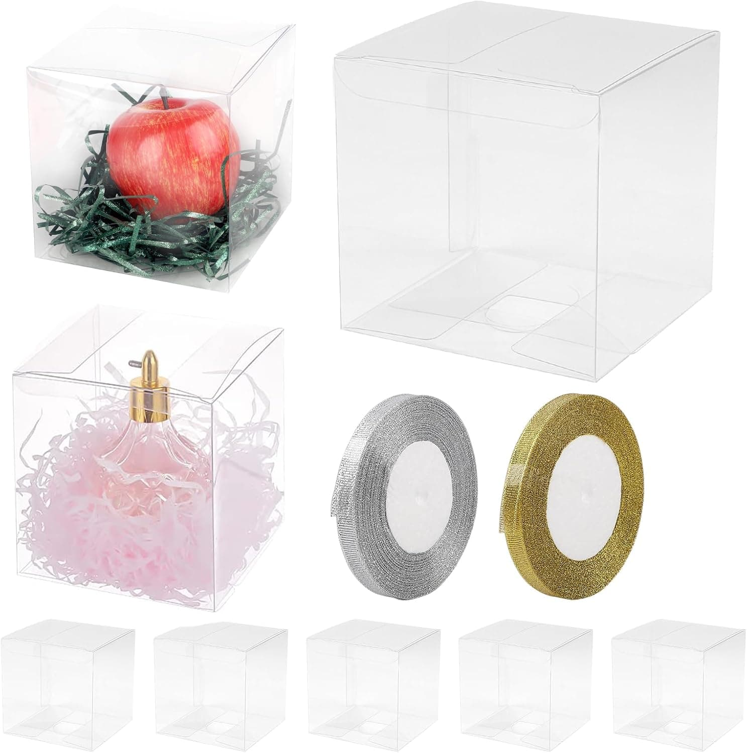 LALAGO 30 Pcs Boite Plastique Transparente pour Noël 12x12x12 cm