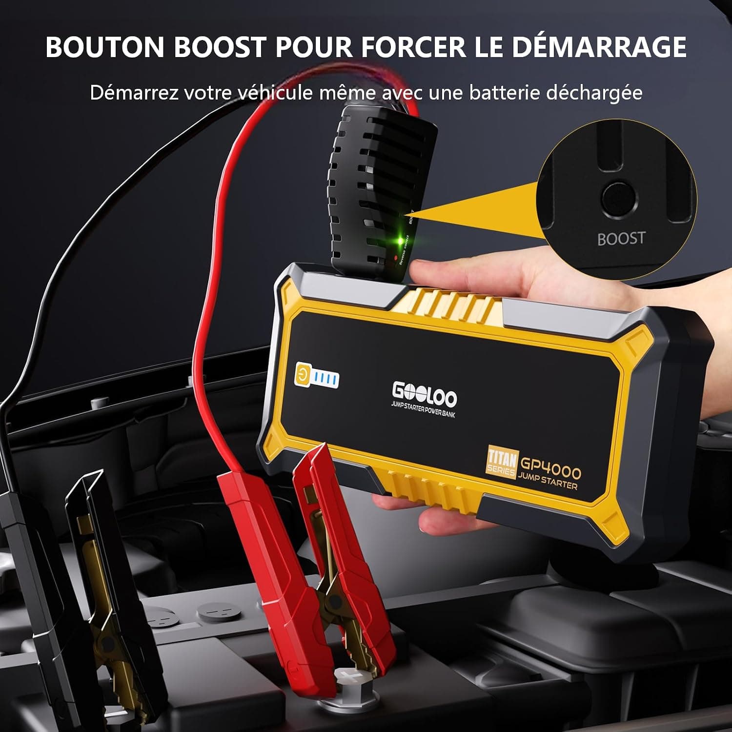 GOOLOO GP4000 Booster Batterie 4000A,12V Jump Starter