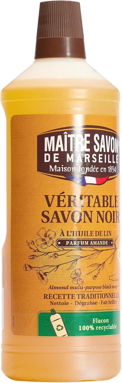 MAITRE SAVON DE MARSEILLE, Savon Noir Liquide a l'huile Lin - 1l