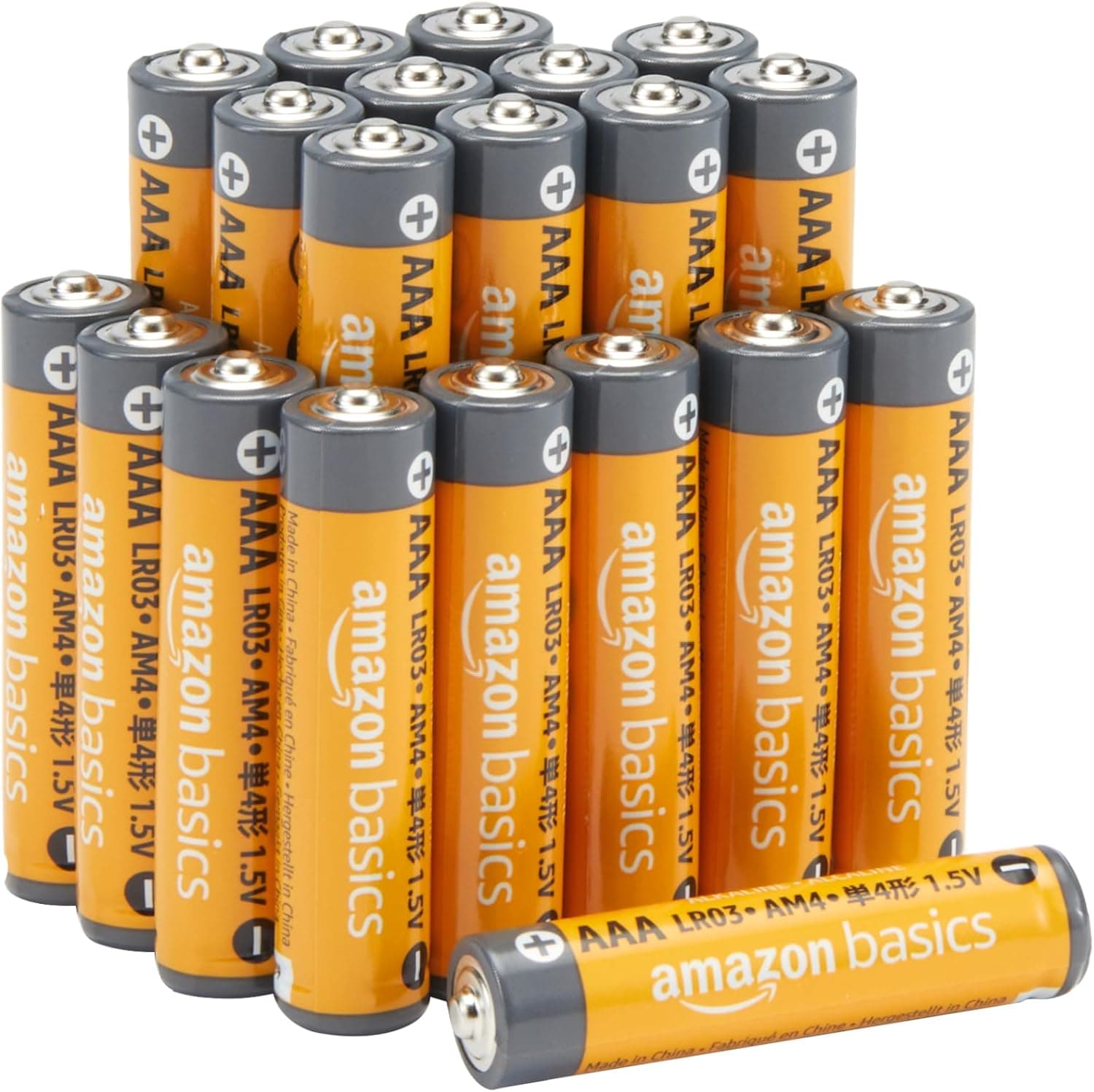 Amazon Basics Lot de 20 piles alcalines AAA haute performance, 1,5 V, durée de conservation de 10 ans