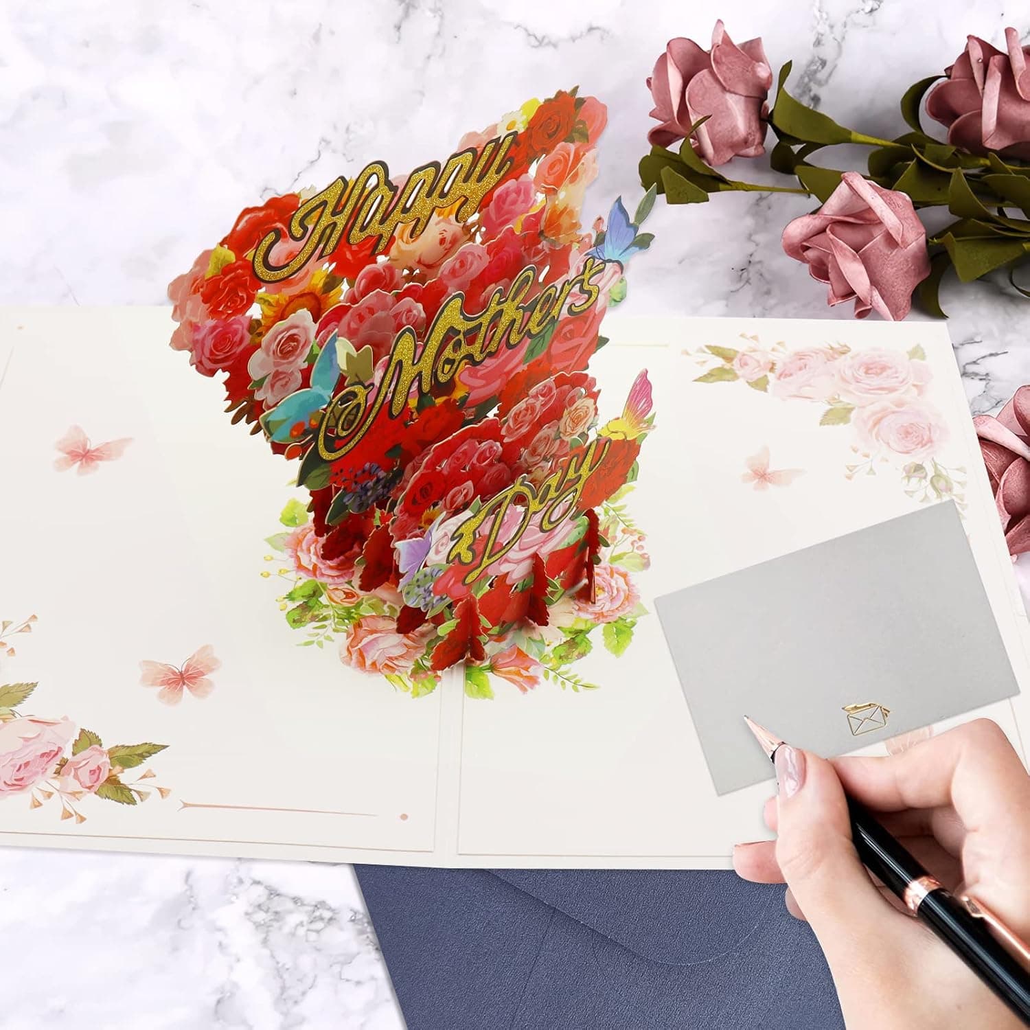 Shinybox Carte de Fête des Mères, 3D Pop Up Carte de Voeux pour ma maman D'amour, Carte de Voeux 3D Fête des Mères, Meilleur Cadeau pour l'Anniversaire de Maman et la Fête des Mères