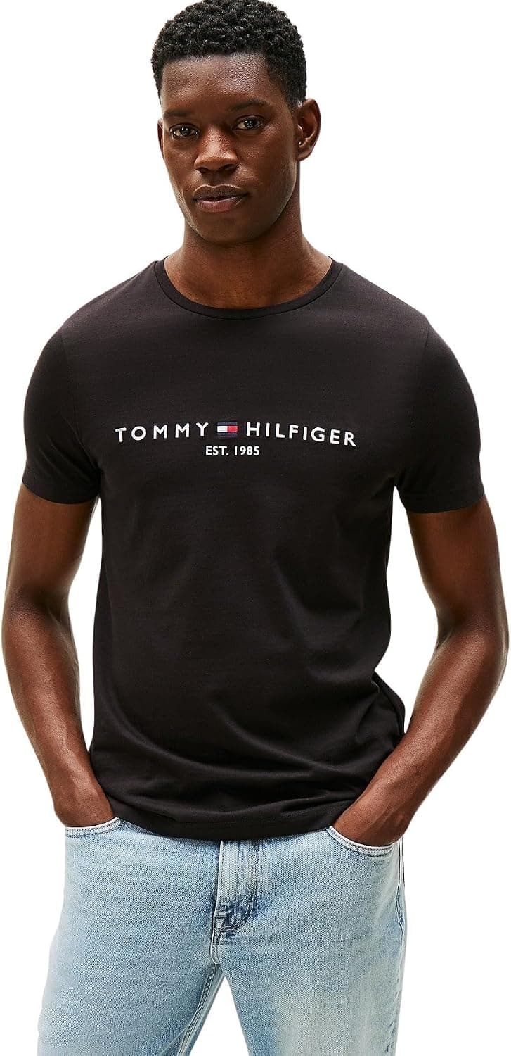 Tommy Hilfiger T-Shirt Manches Courtes Homme Core Tommy Logo Col Ras-du-Cou